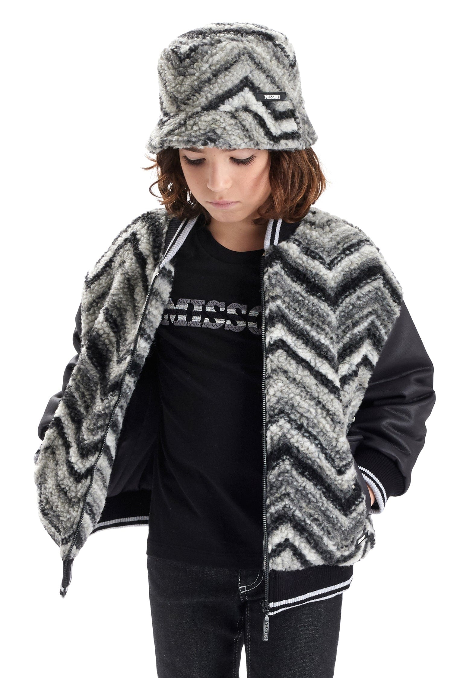 Missoni Boys Zigzag Bucket Hat in Black