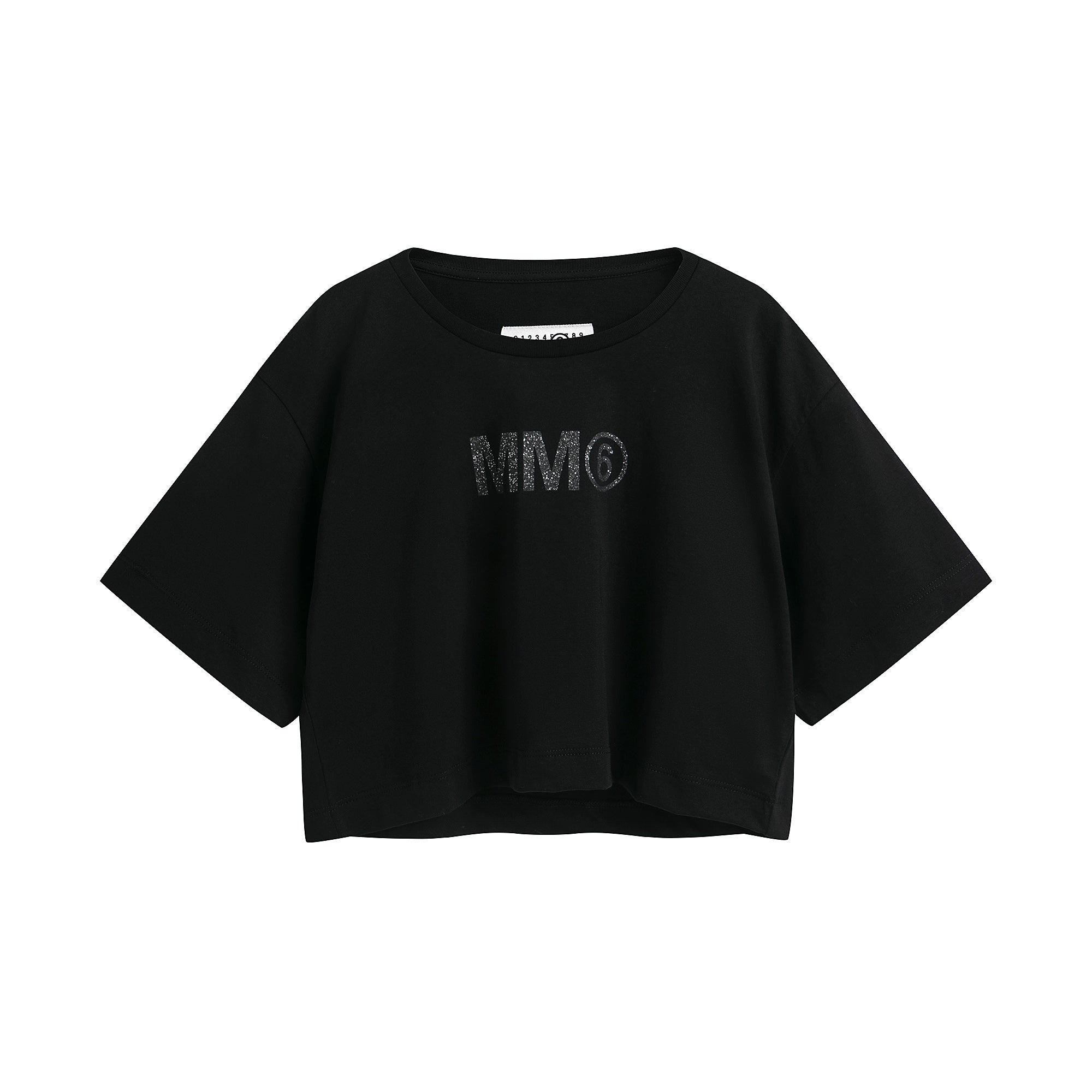 Girls Black Logo Cotton T-Shirt