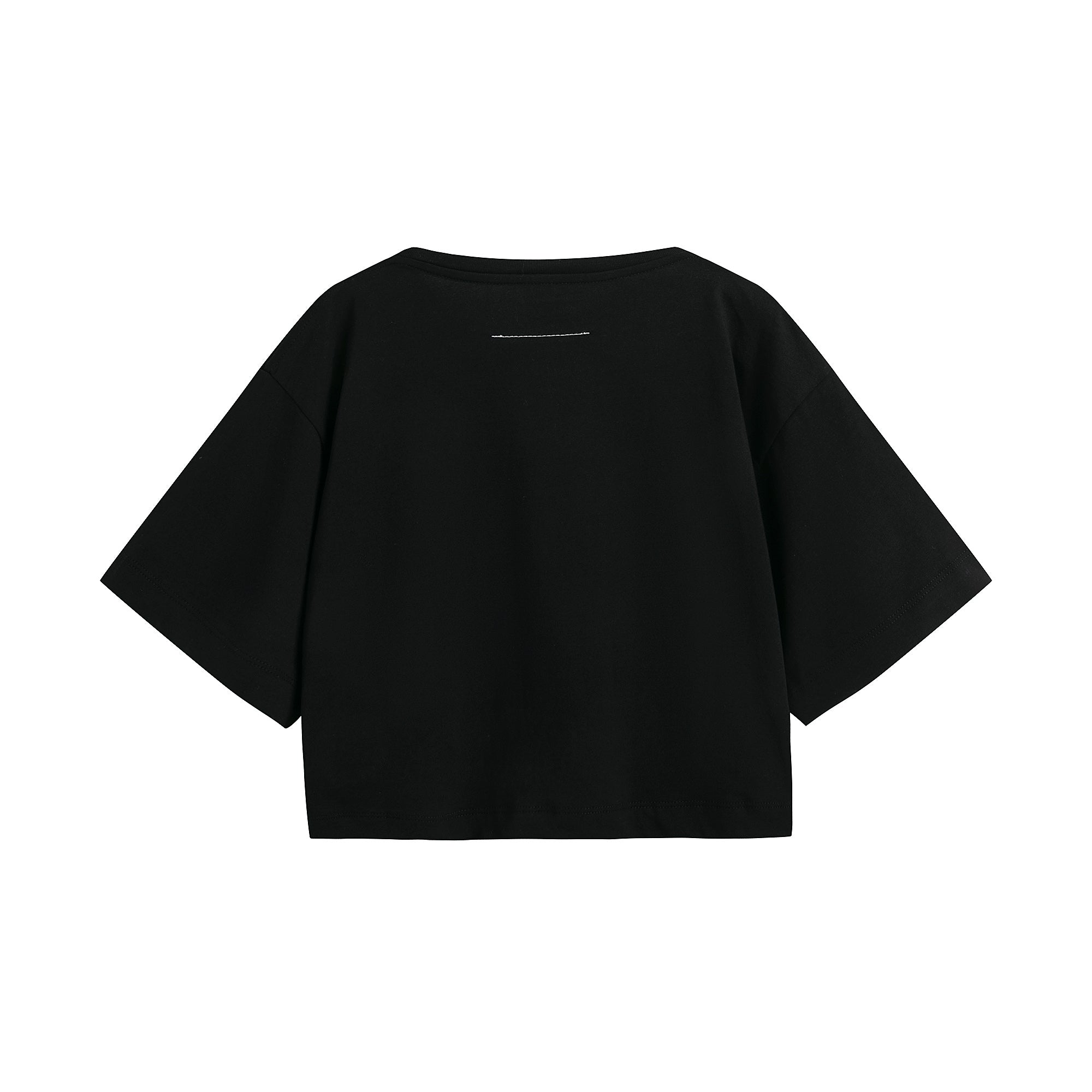 Girls Black Logo Cotton T-Shirt