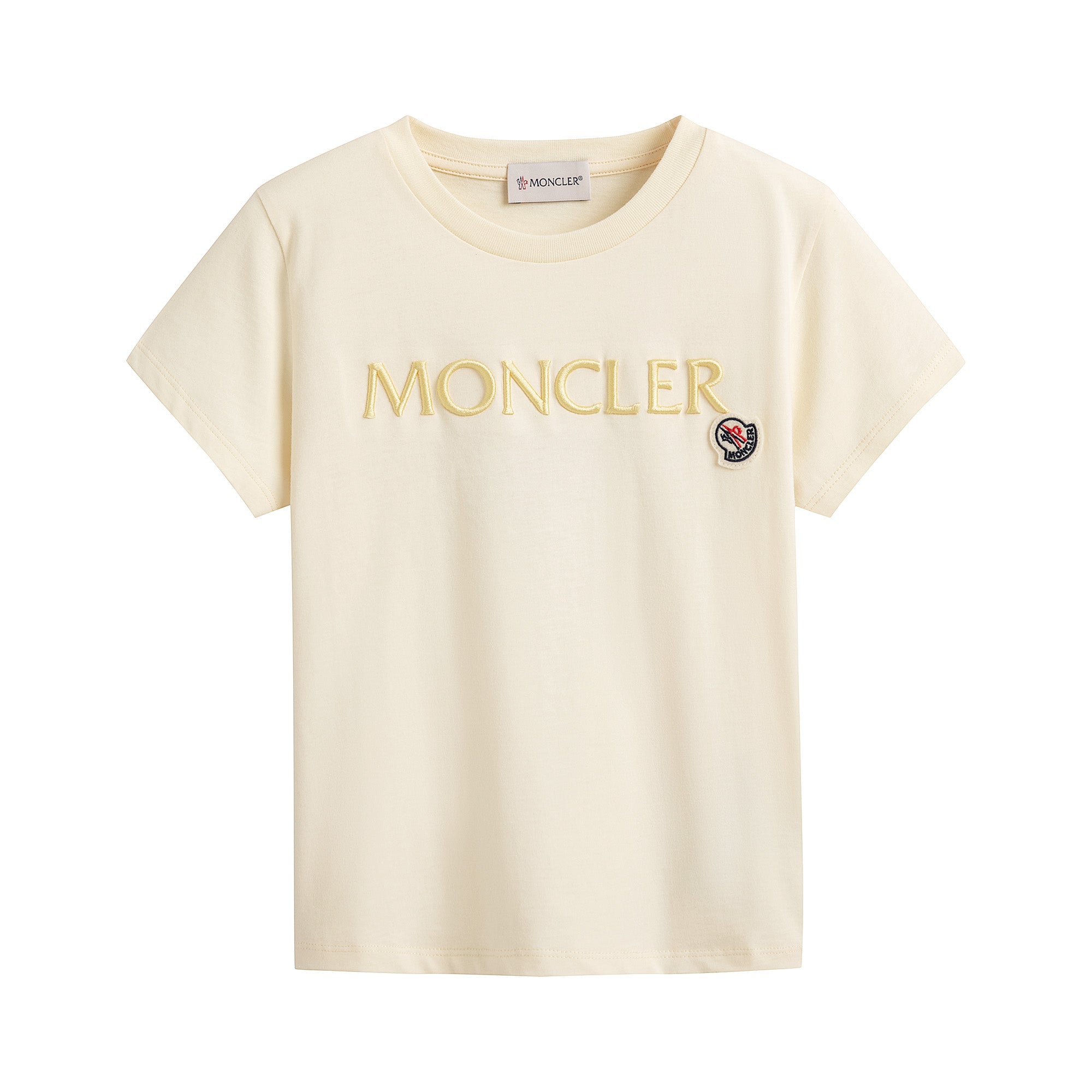 Girls Pale Yellow Logo Cotton T-Shirt