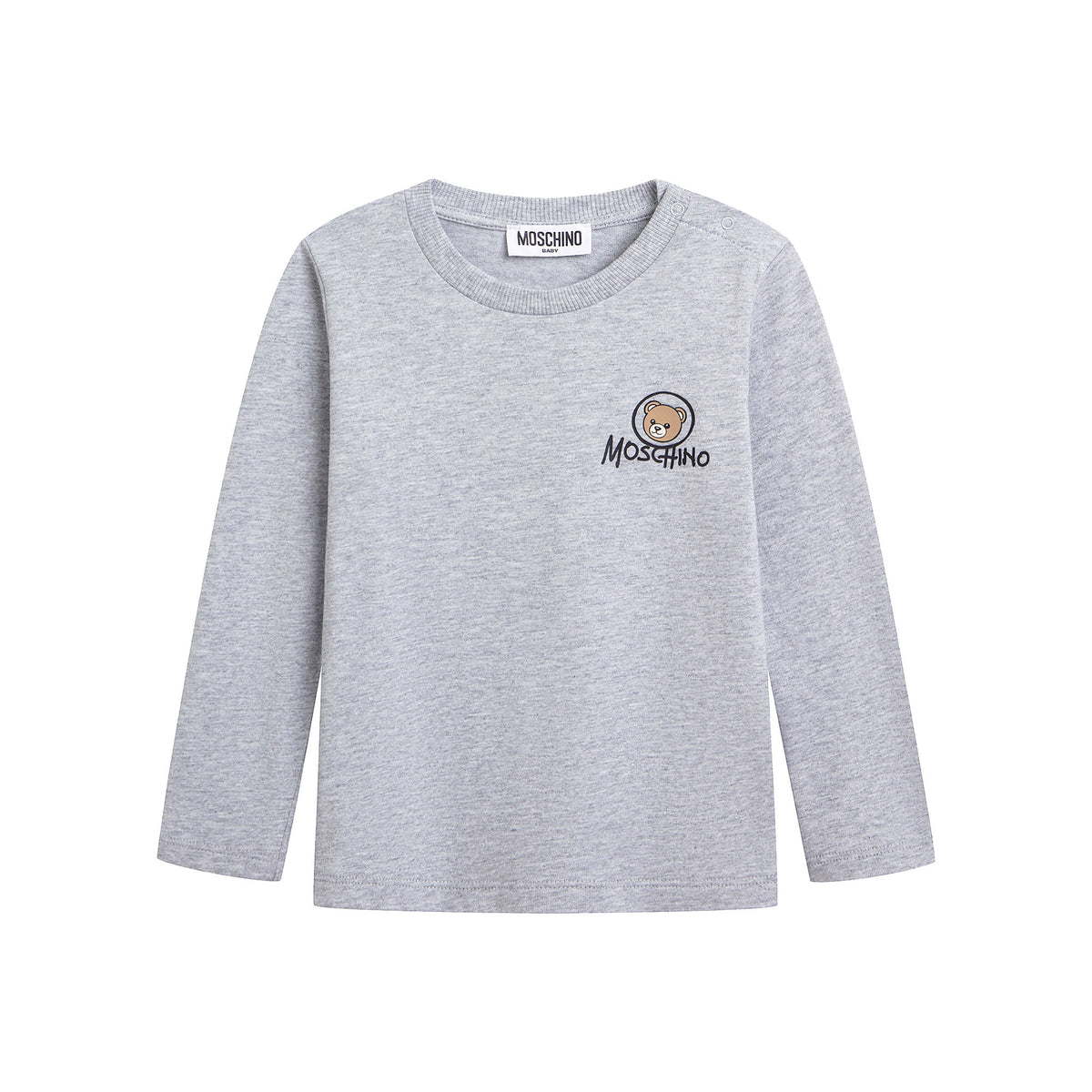 Baby Boys & Girls Grey Cotton T-Shirt