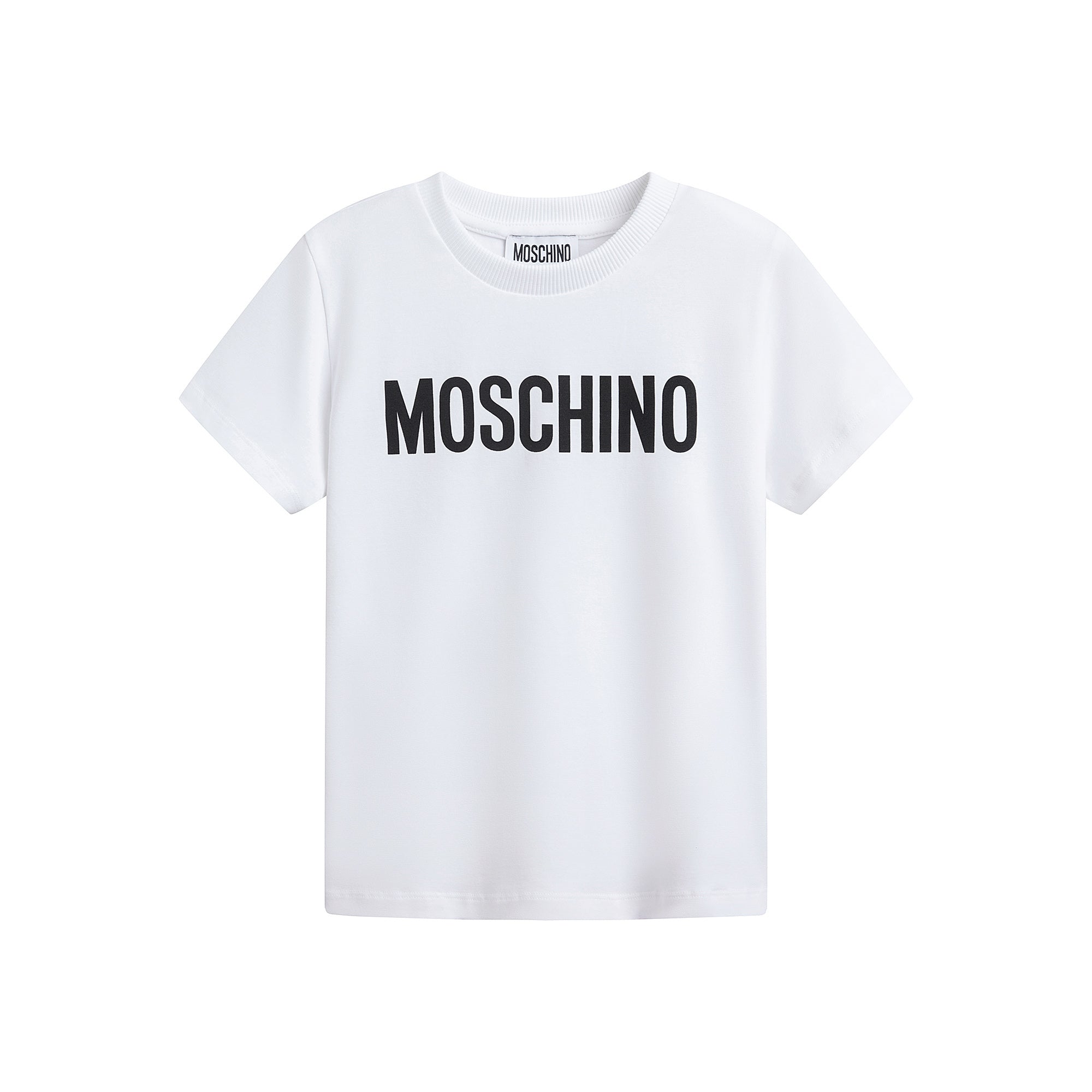 Boys & Girls White Logo Cotton T-Shirt