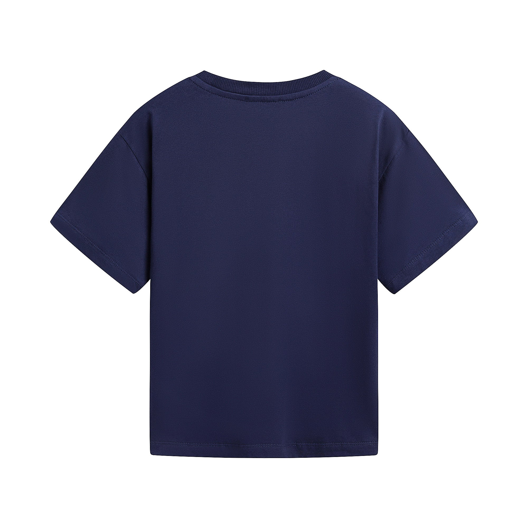 Boys & Girls Navy Printed Cotton T-Shirt