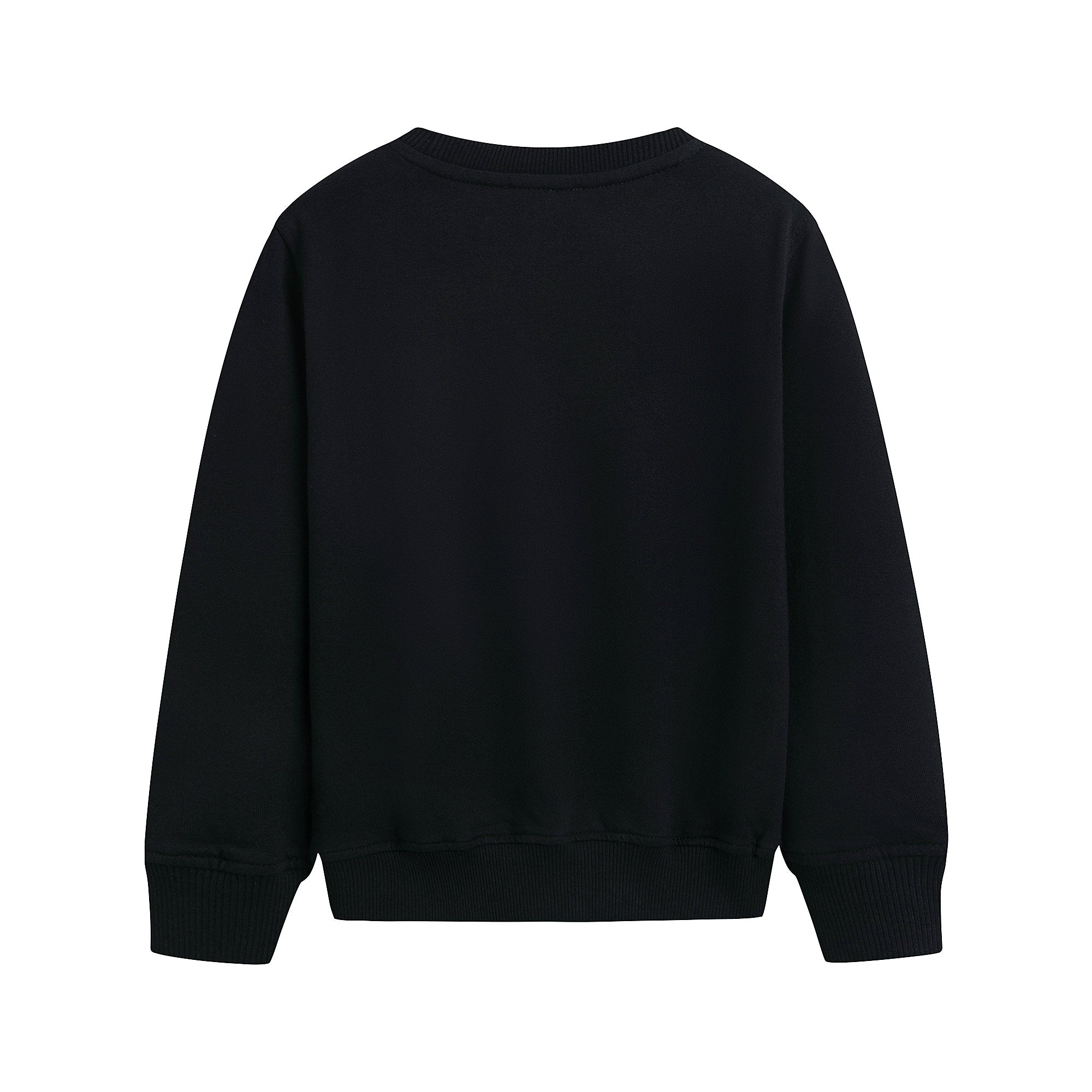 Boys & Girls Black Bear Patch Cotton Sweatshirt