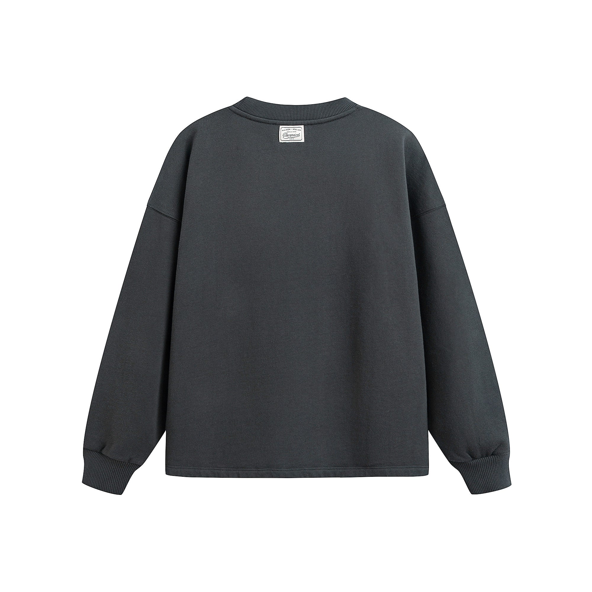 Women Dark Gray Embroidered Logo Cotton Sweatshirt