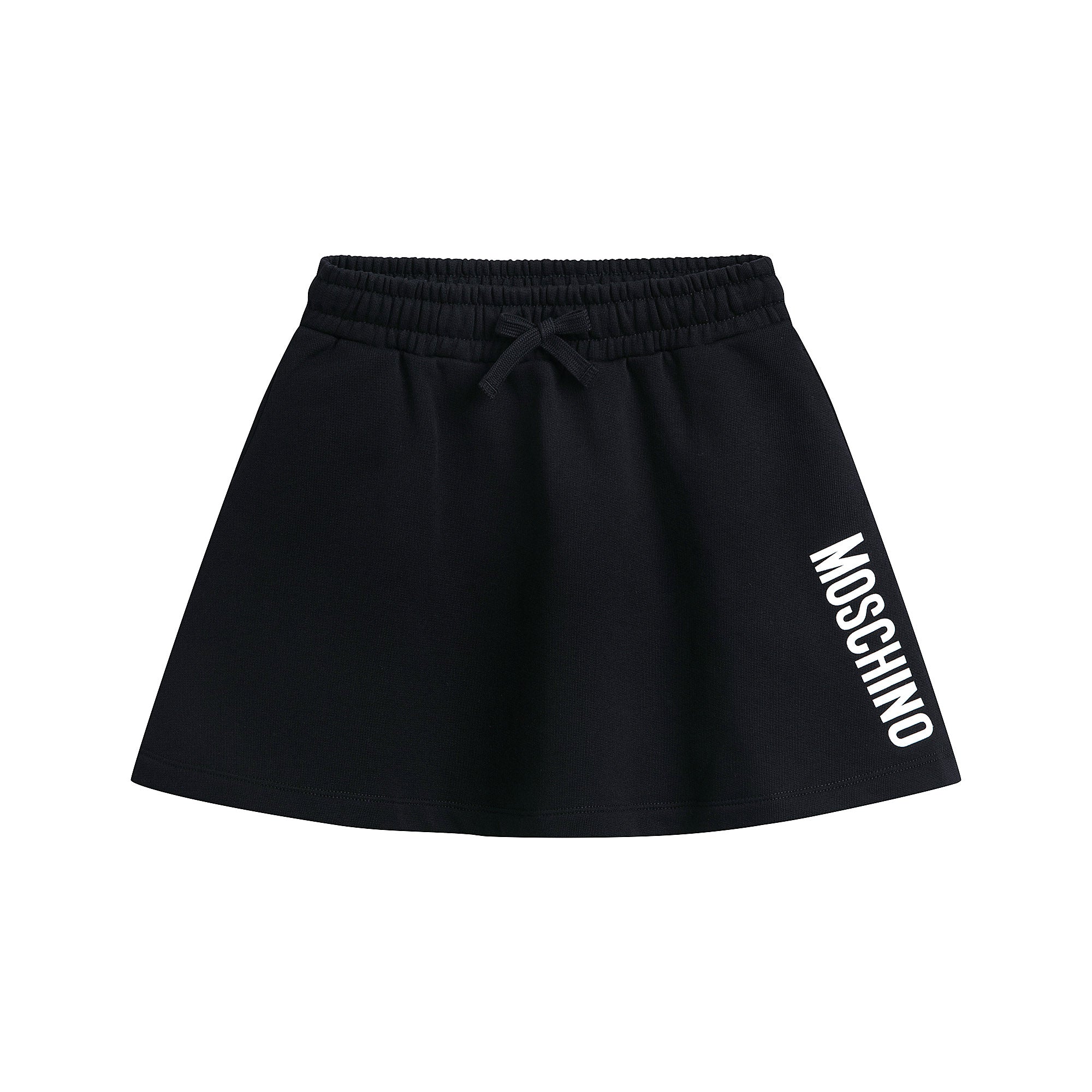 Girls Black Logo Cotton Skirt