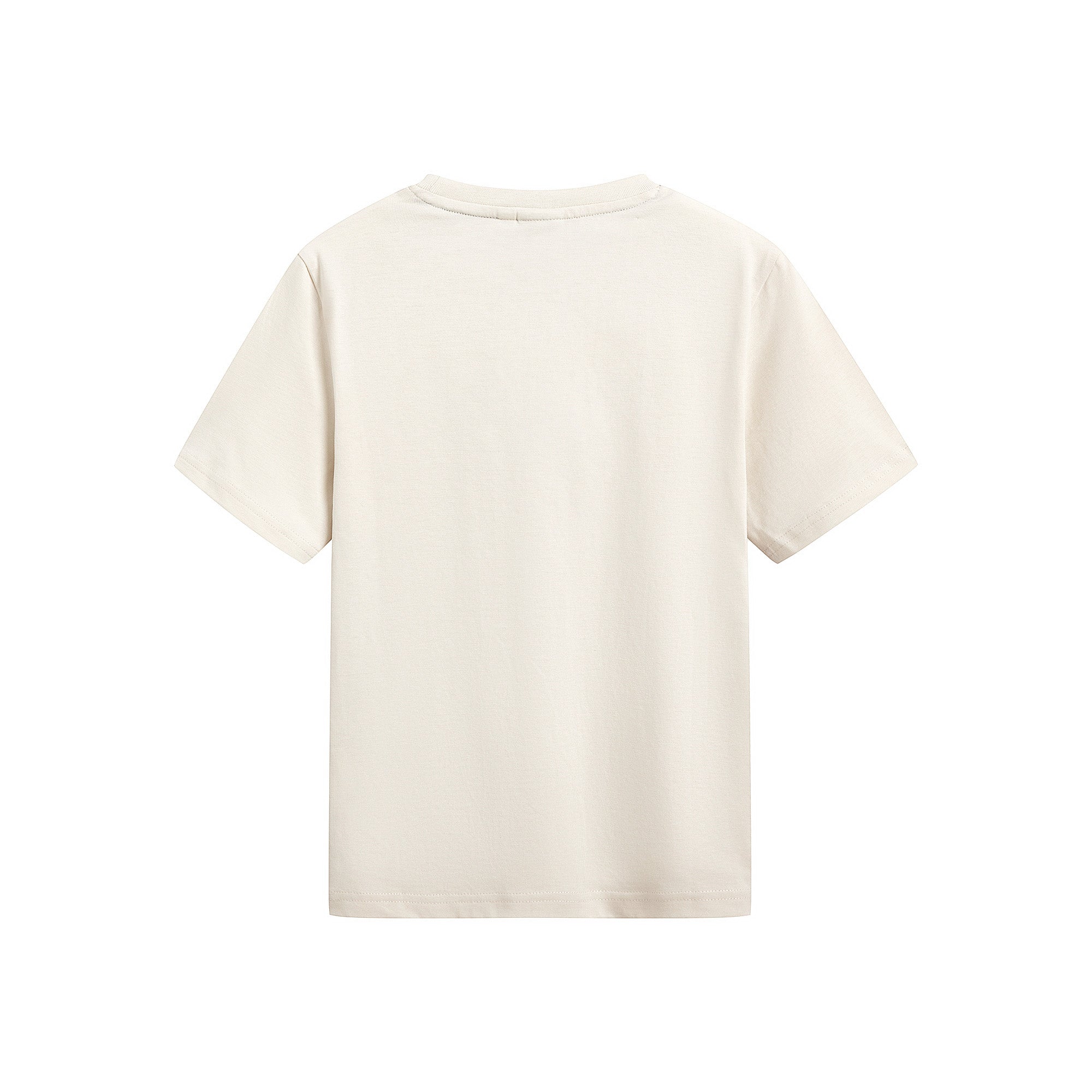 Boys Beige Logo Cotton T-Shirt