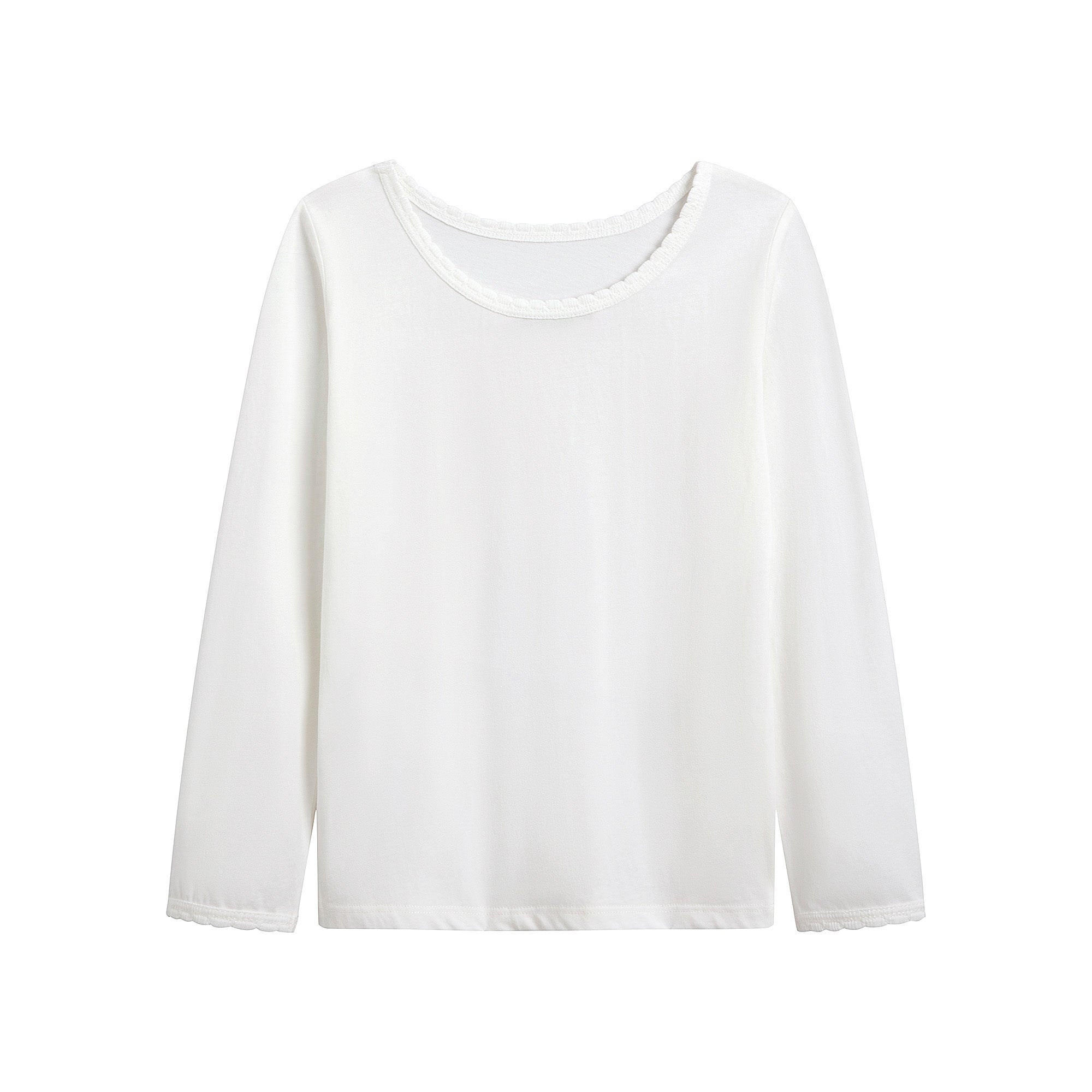 Girls White Cotton T-Shirt