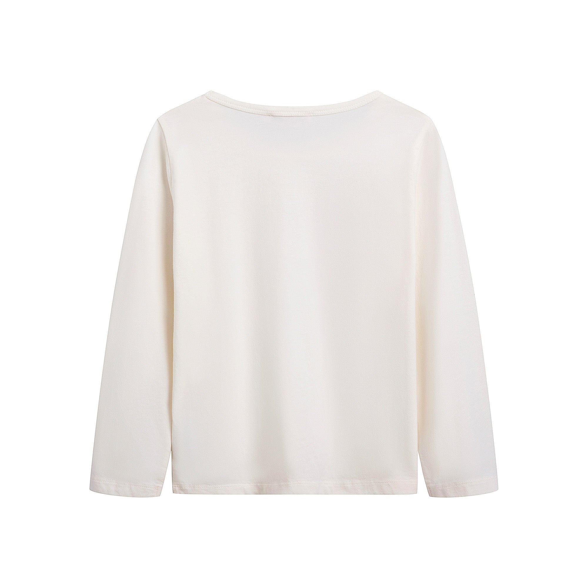 Girls Ivory Printed Cotton T-Shirt