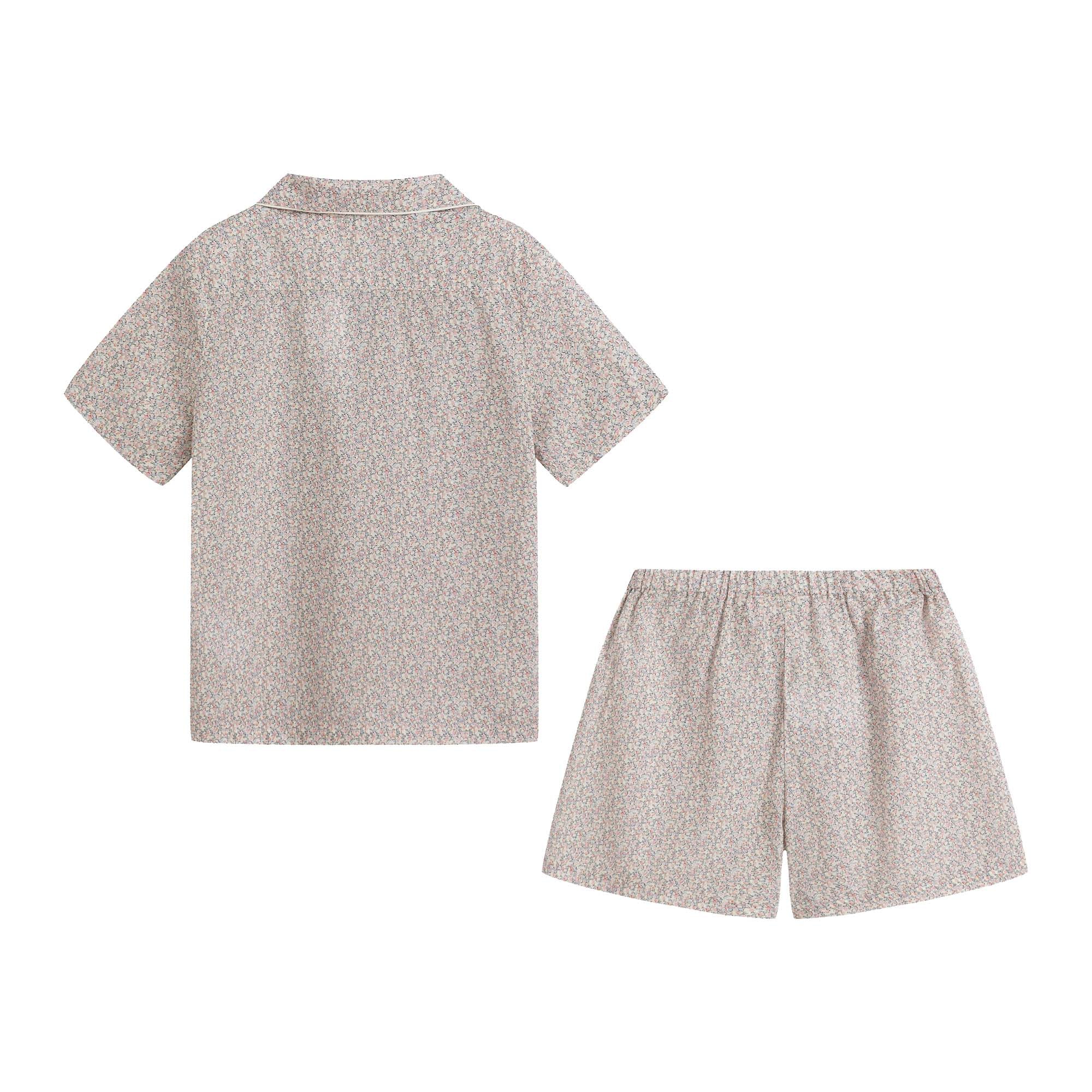 Girls Light Pink Floral Cotton Nightwear Set
