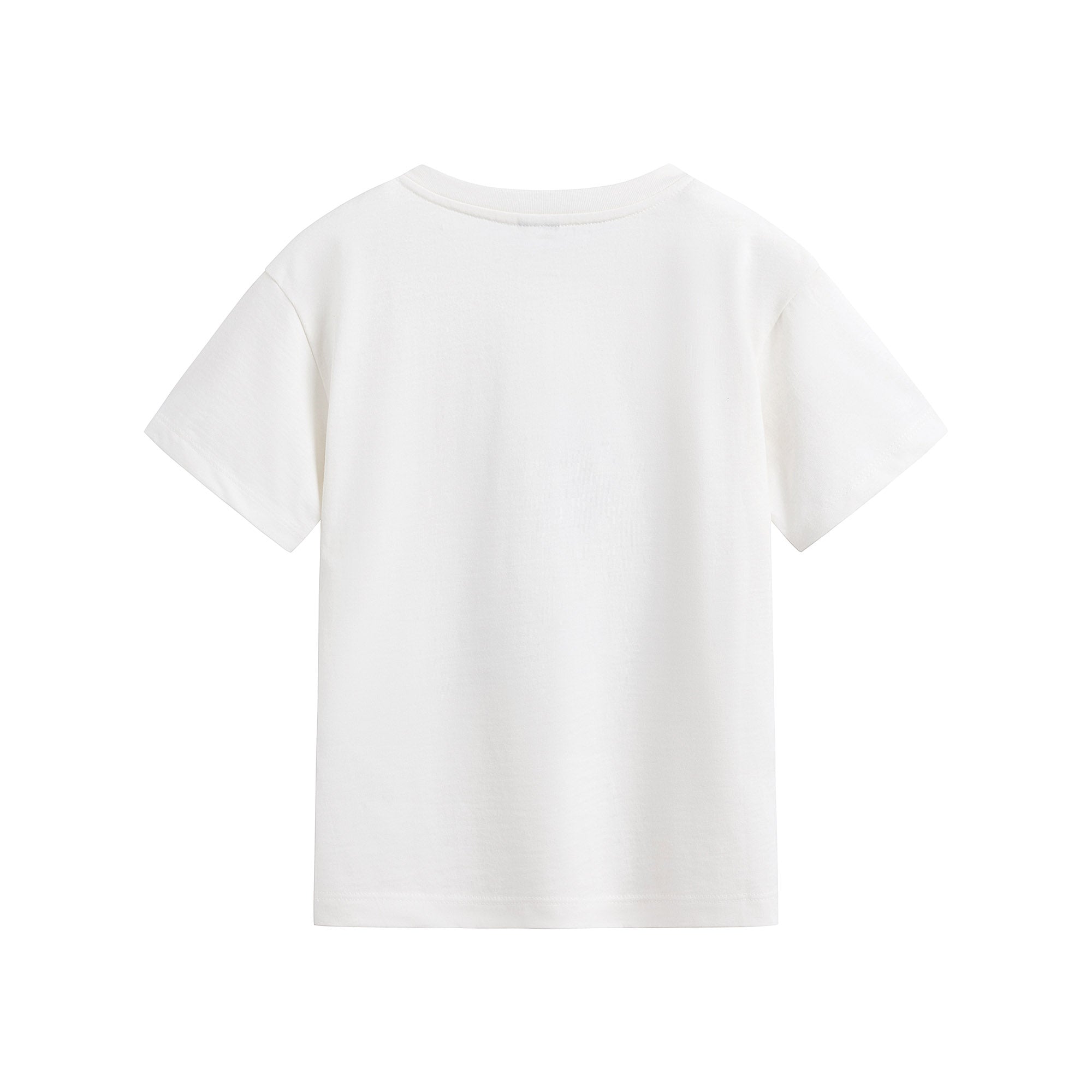 Boys & Girls White Printed Cotton T-Shirt