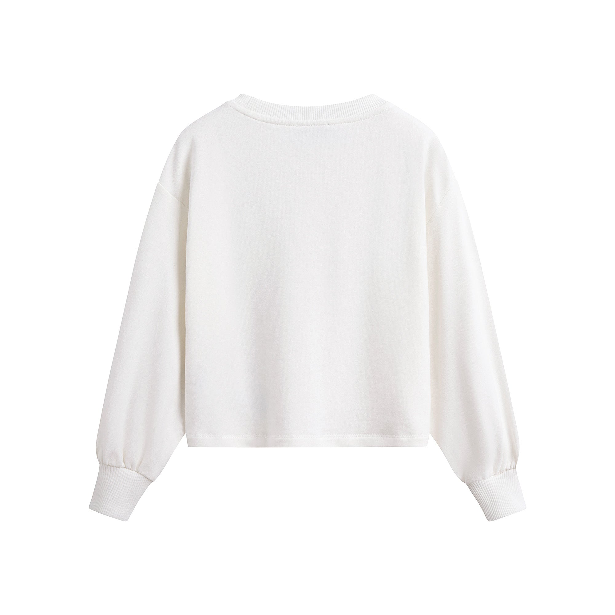 Girls White Bear Printed Cotton Sweatshirt