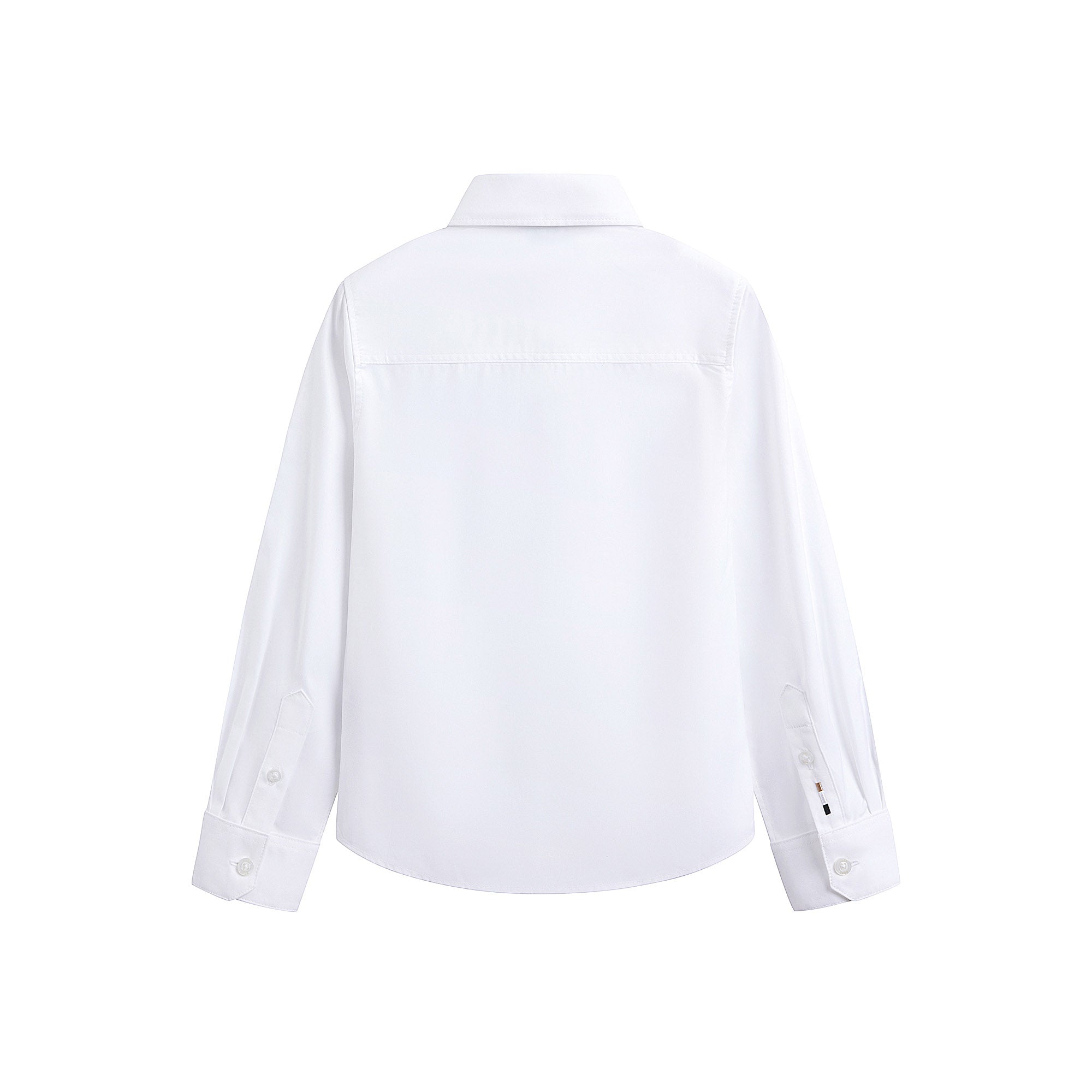 Boys White Embroidered Logo Cotton Shirt