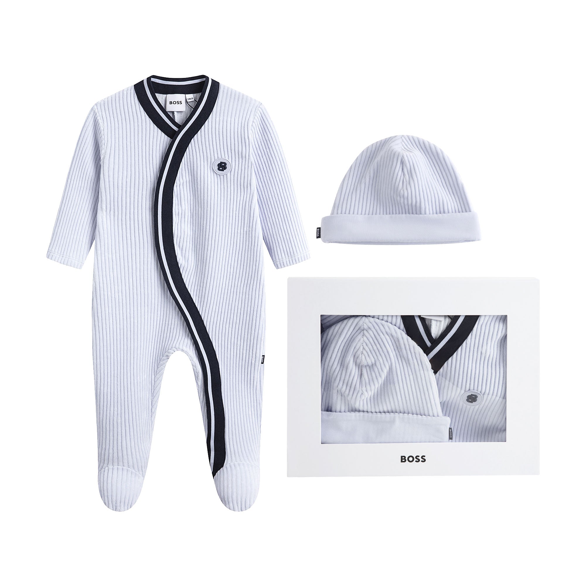 Baby Boys Light Blue Cotton Babysuit Set