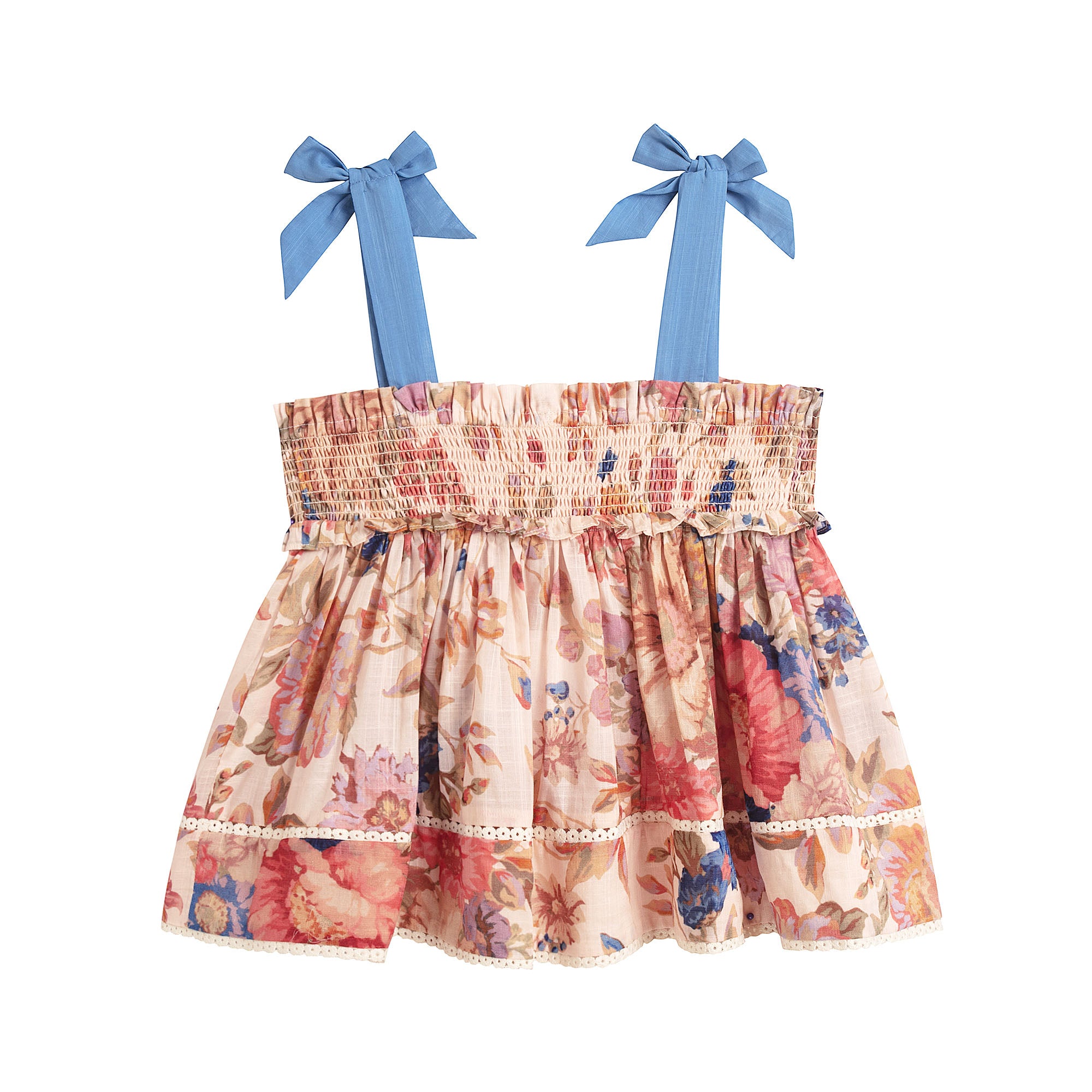 Girls Multicolor Flower Cotton Top