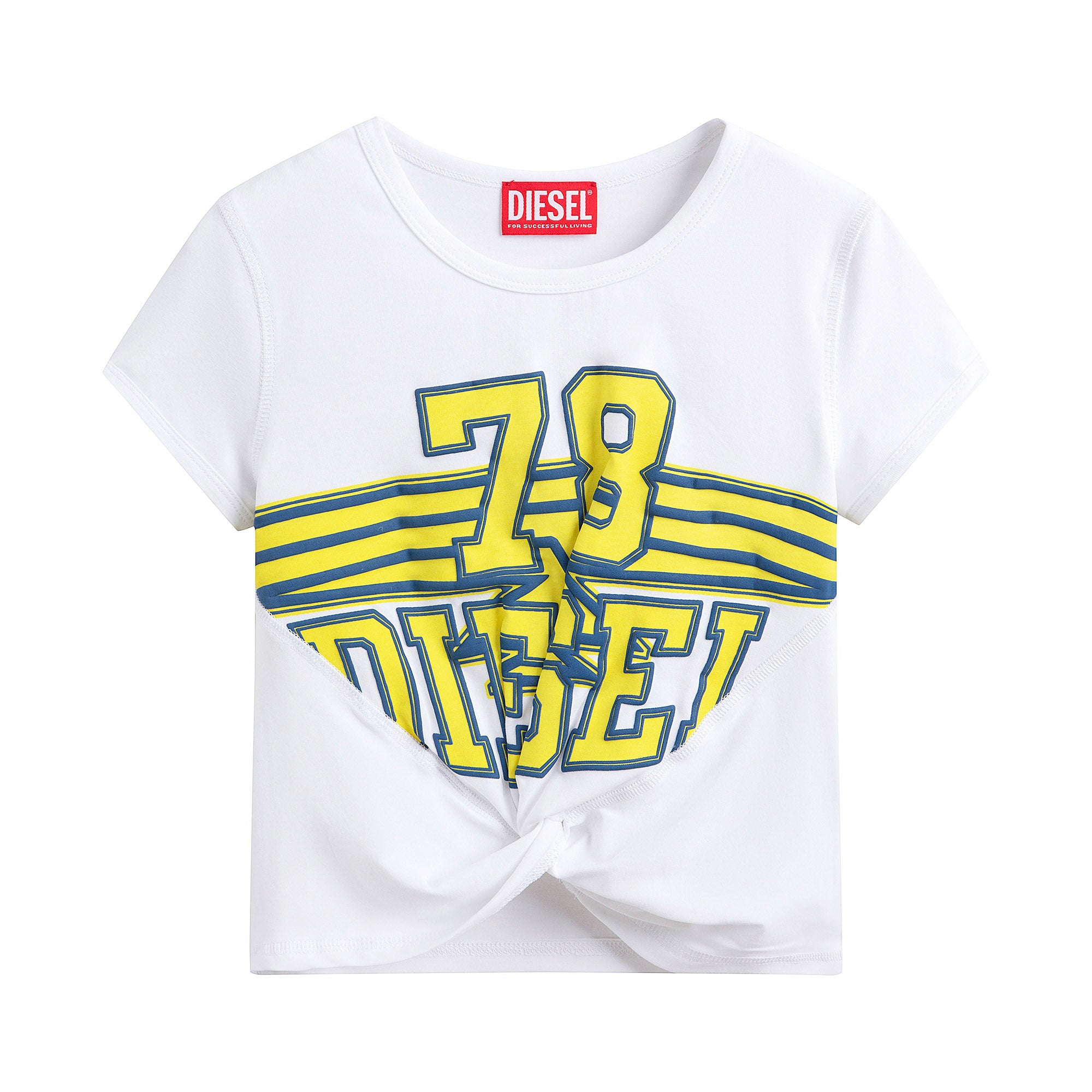 Girls White Logo Cotton T-Shirt