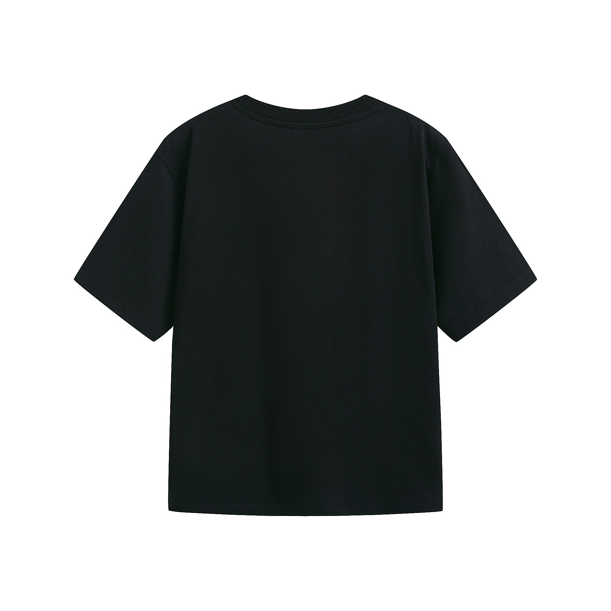 Boys & Girls Black Cotton T-Shirt