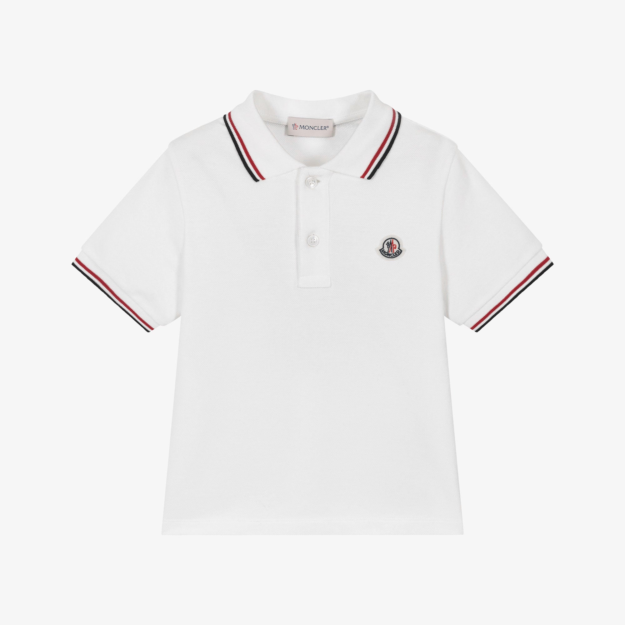 Boys White Cotton Polo Shirt