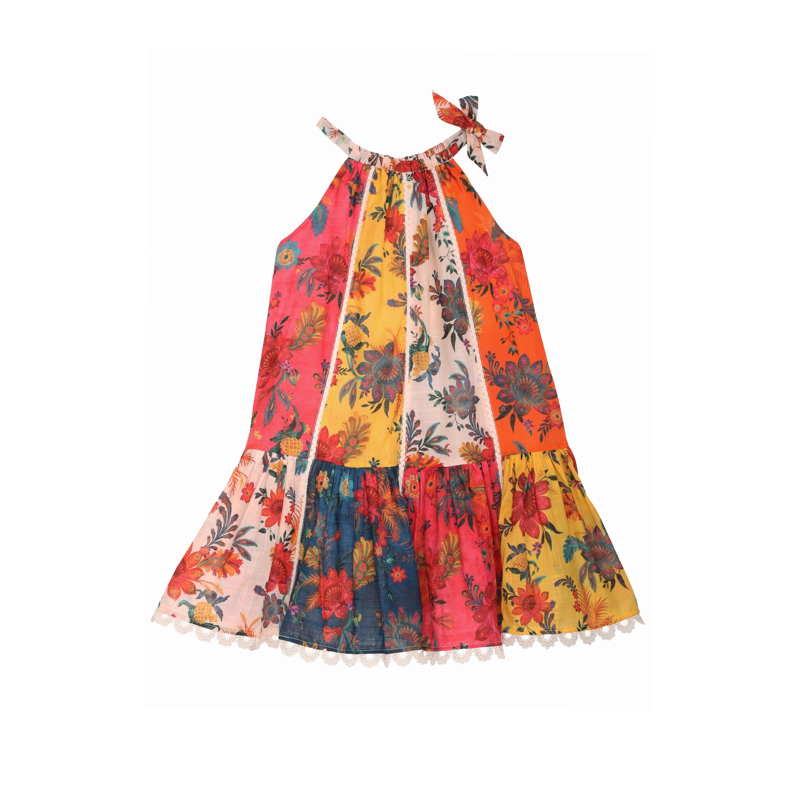 Girls Multicolor Cotton Dress