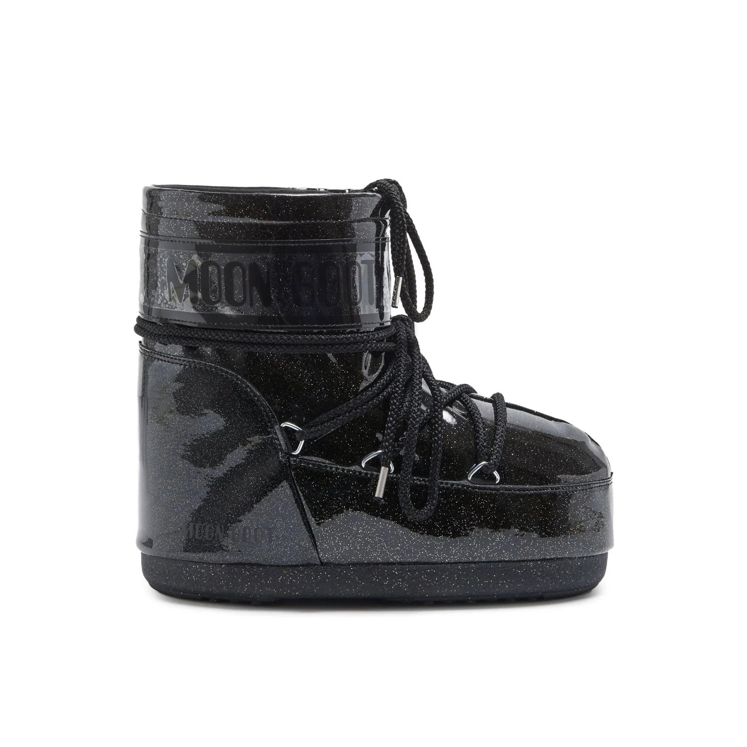 Women Black Glitter "ICON LOW" Boots