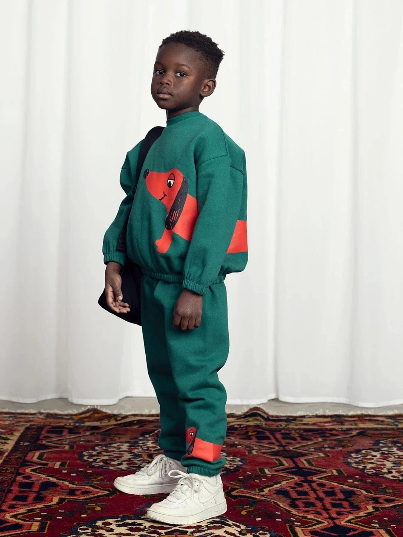 Mini Rodini Kids Dog Sweatshirt in Green