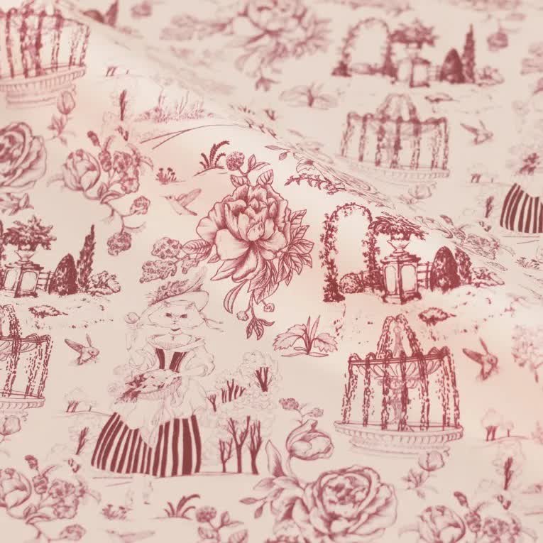 Girls Pink"Toile de Jouy" Ballet Onesies