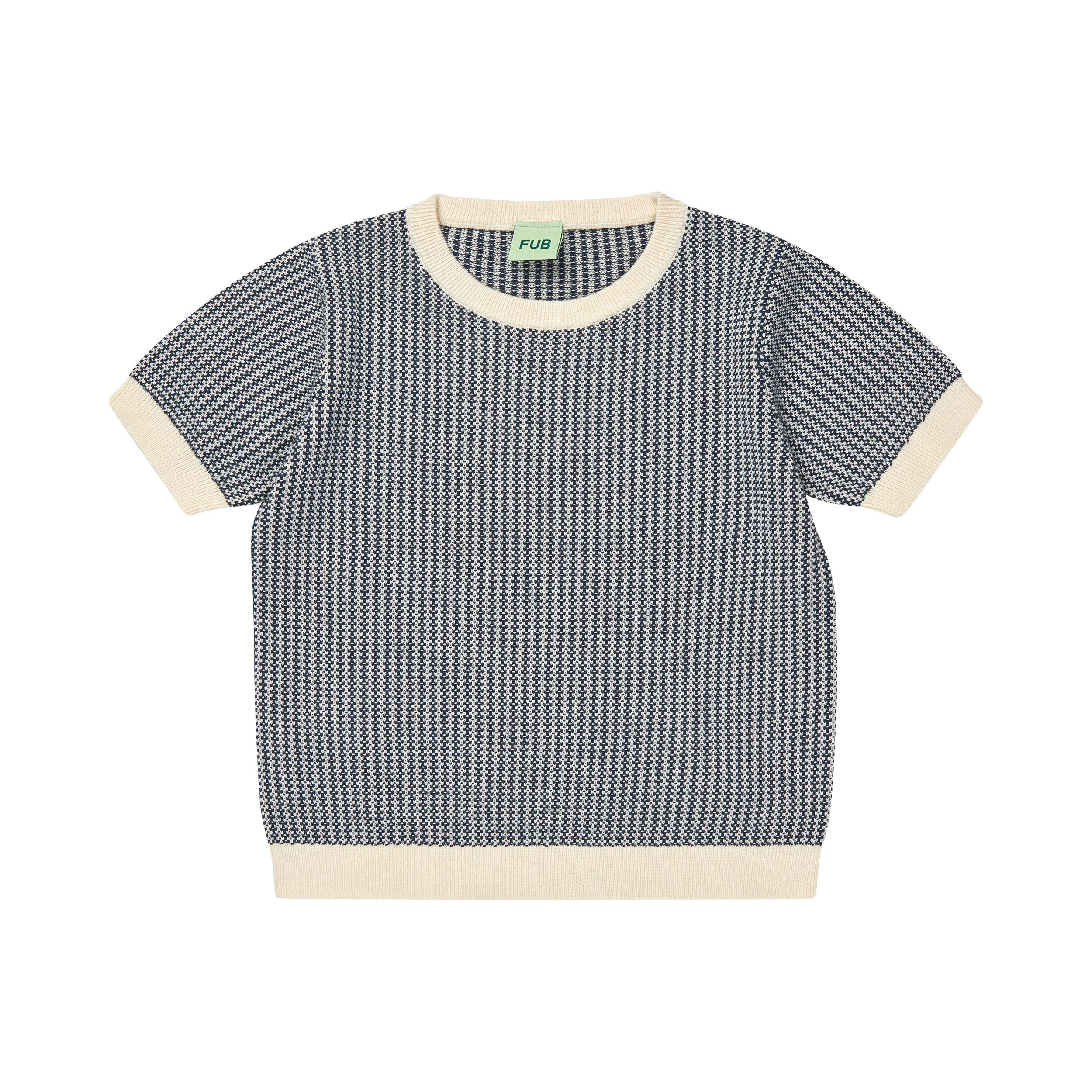 Boys & Girls Navy Stripes Cotton Knit T-Shirt