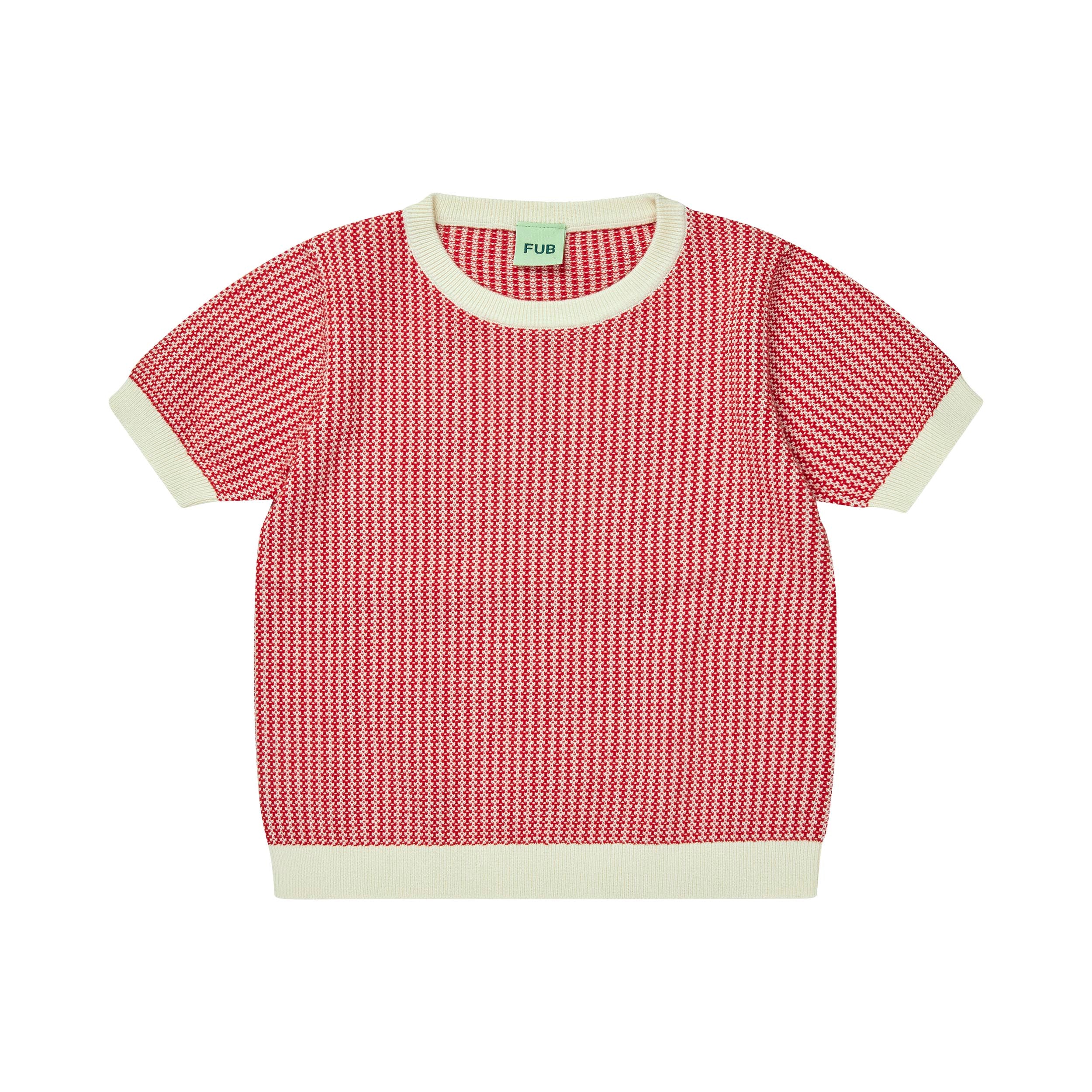 Boys & Girls Red Stripes Cotton Knit T-Shirt