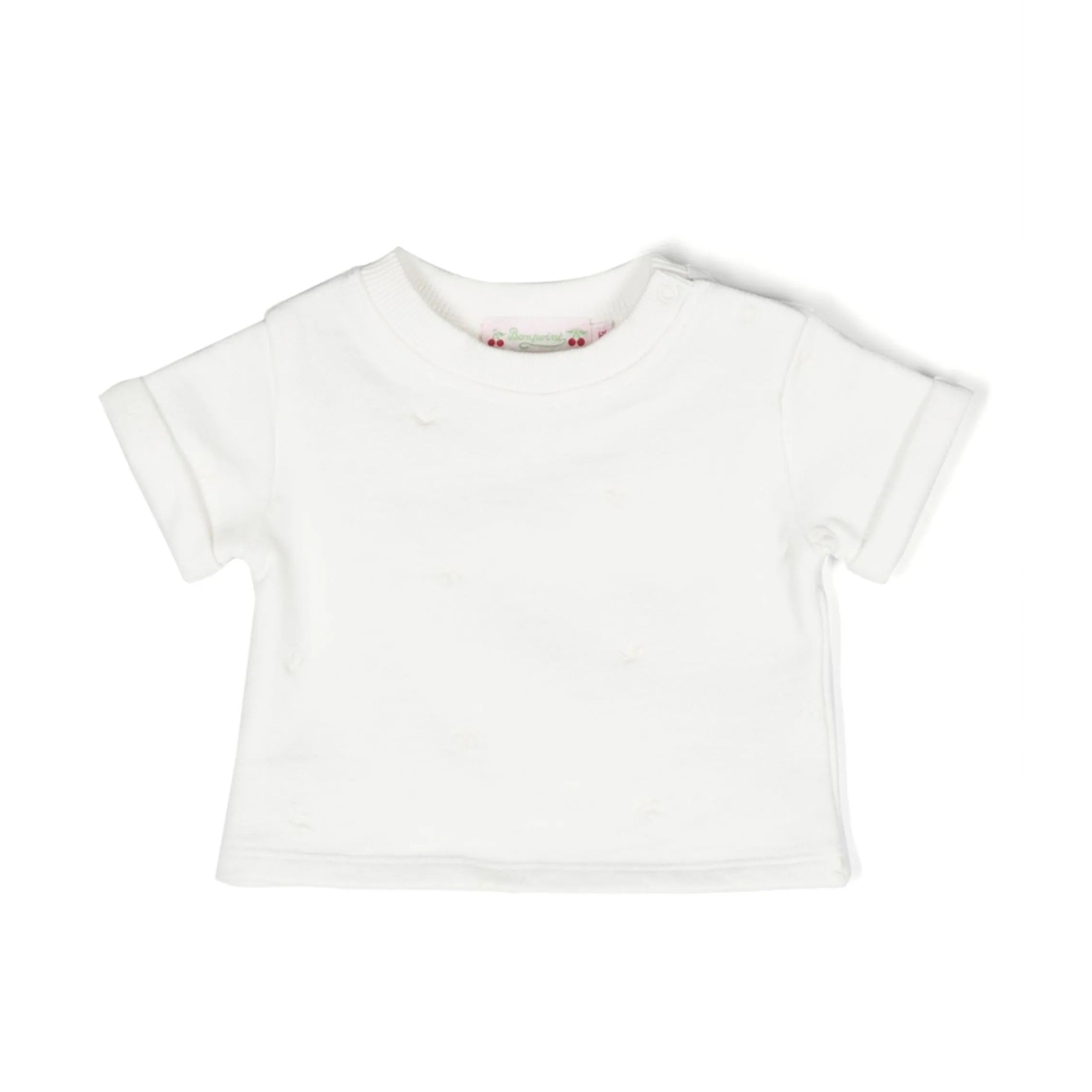 Baby Girls White Cotton T-Shirt