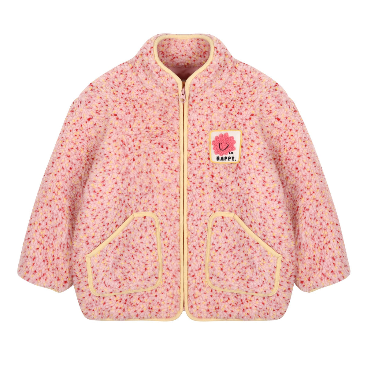 Girls Pink Fleece Padded Jacket