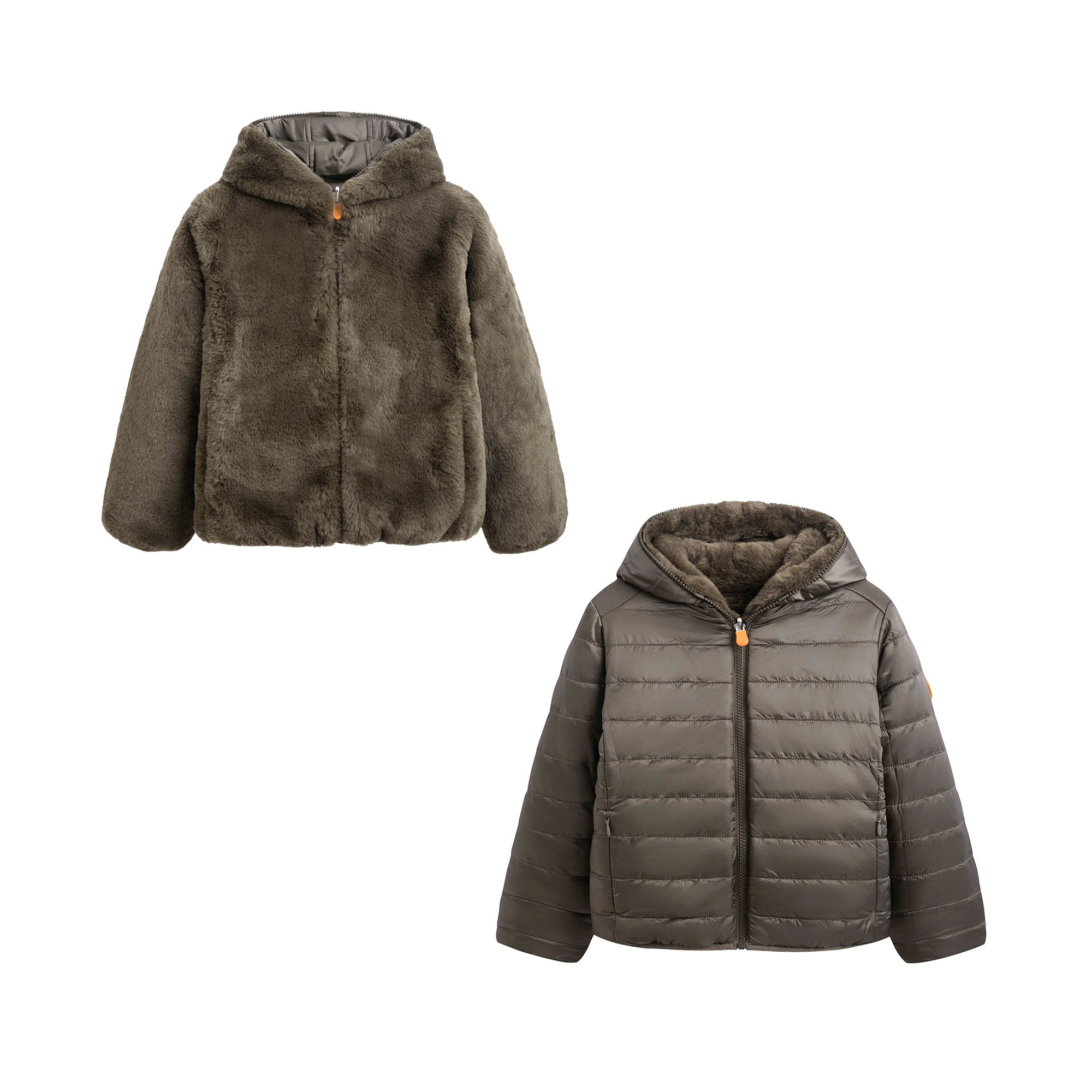 Girls Grey Reversible Padded Jacket