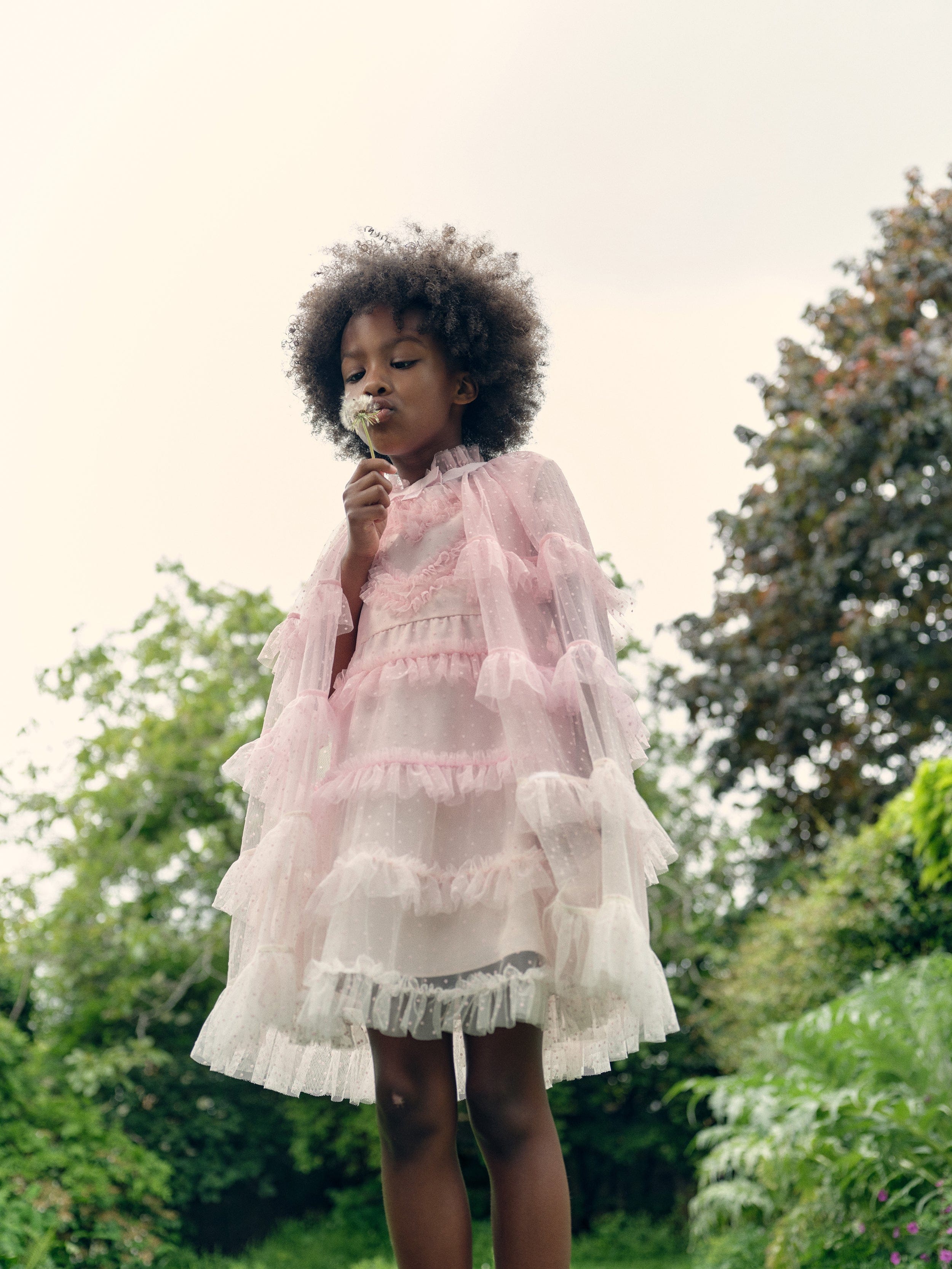 Self Portrait Girls Tulle Dress in Pink