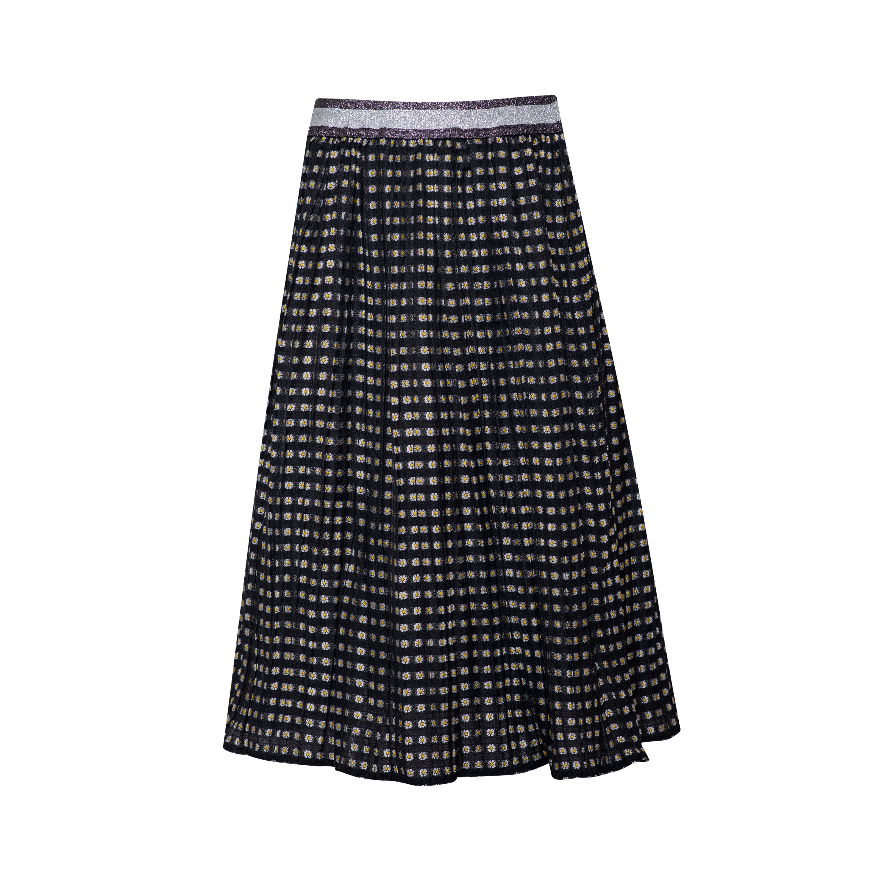 Girls Black Floral Skirt