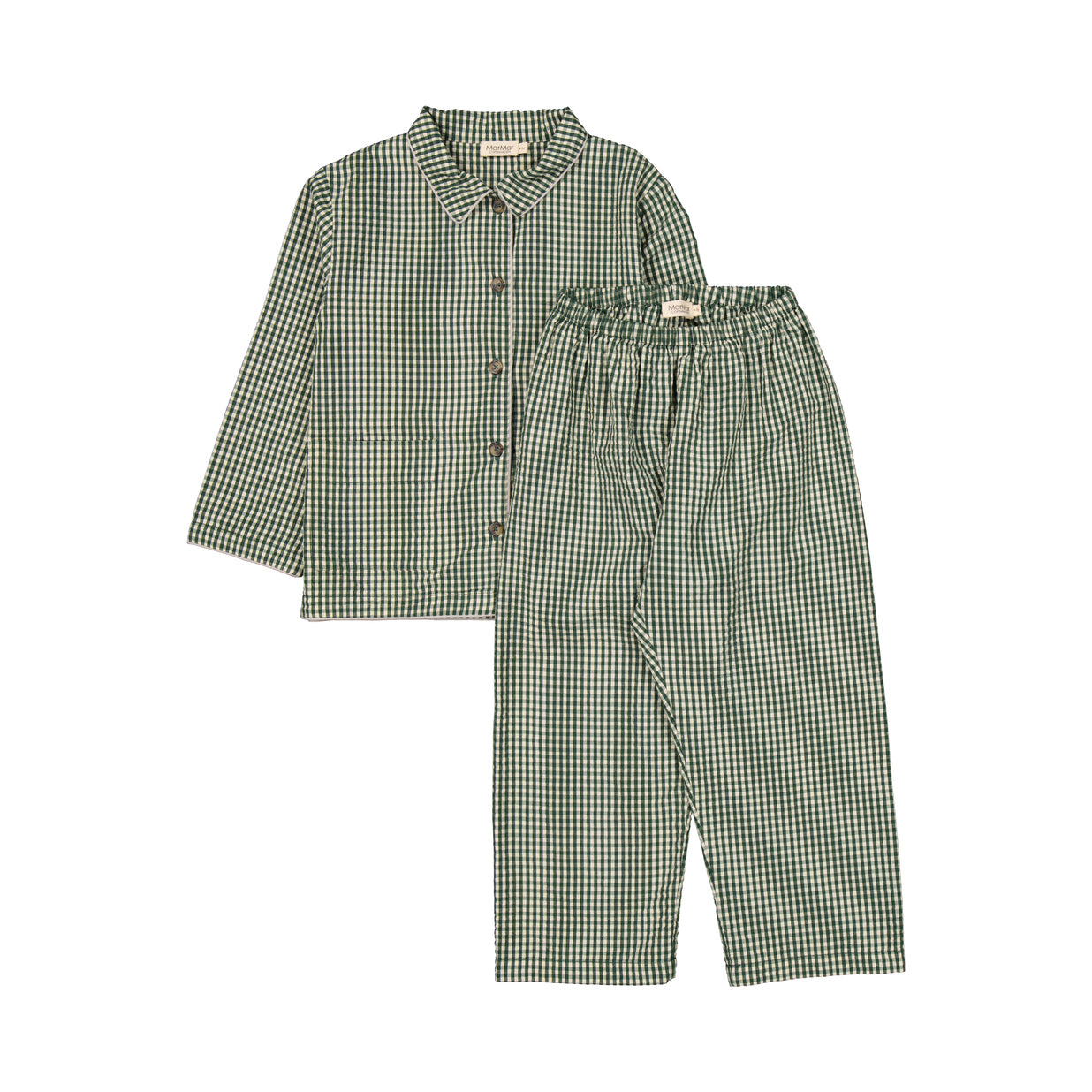 Boys & Girls Green Check Cotton Nightwear Set
