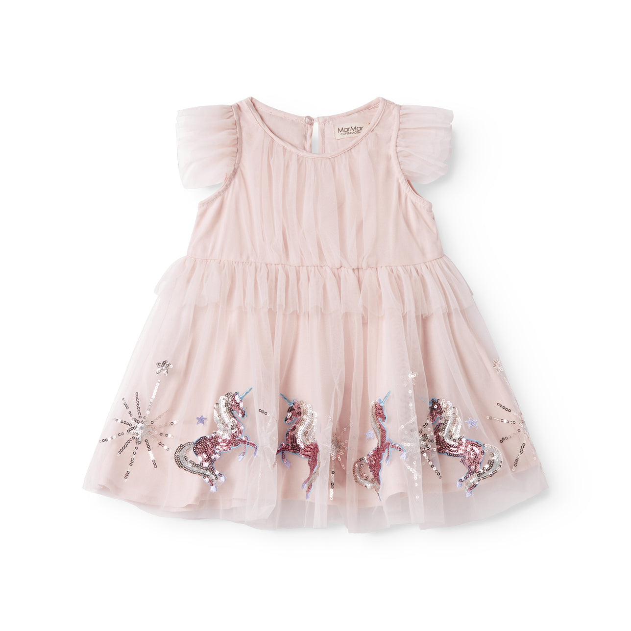 Baby Girls Light Pink Unicorn Sequin Tulle Dress