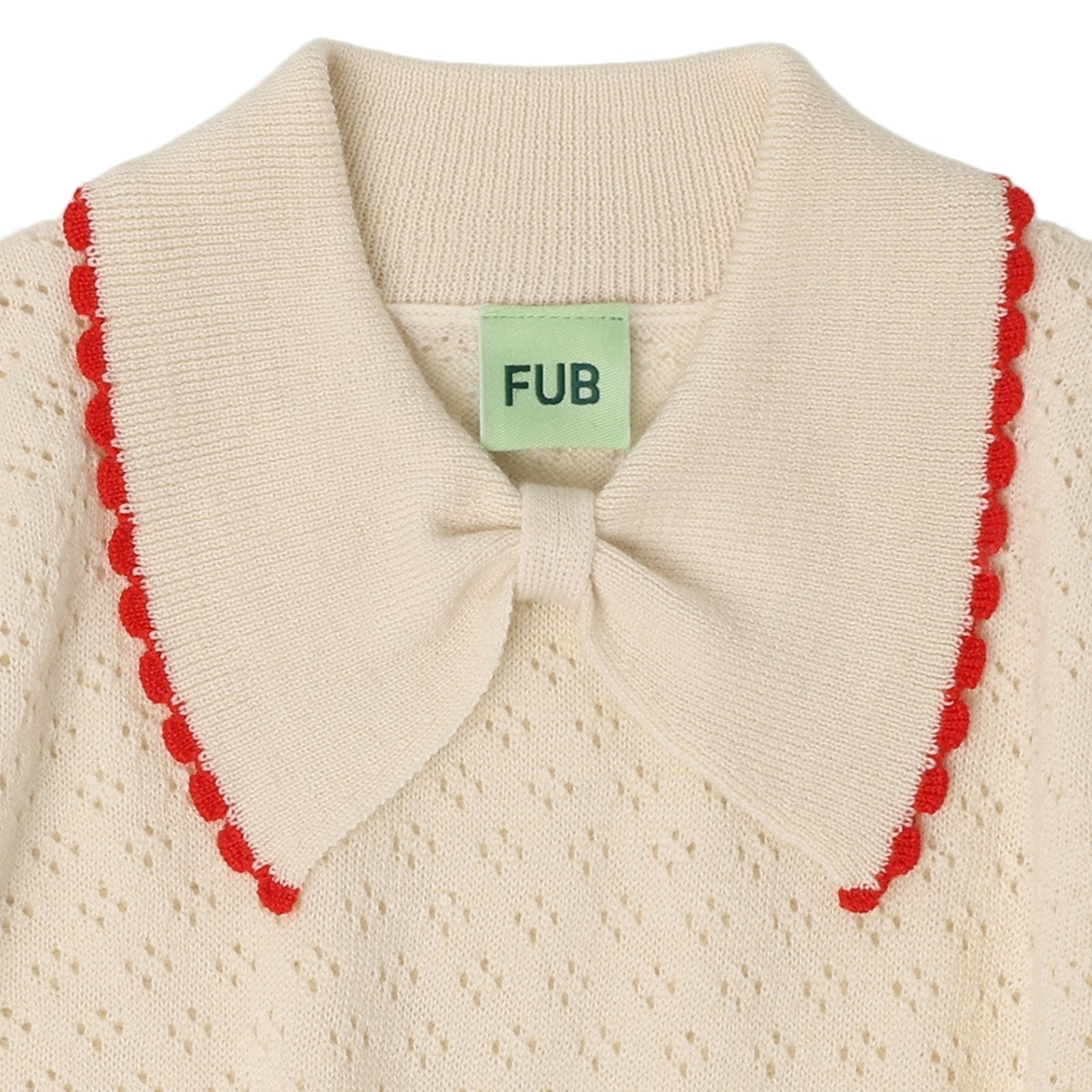 Girls White Pointelle Wool Sweater