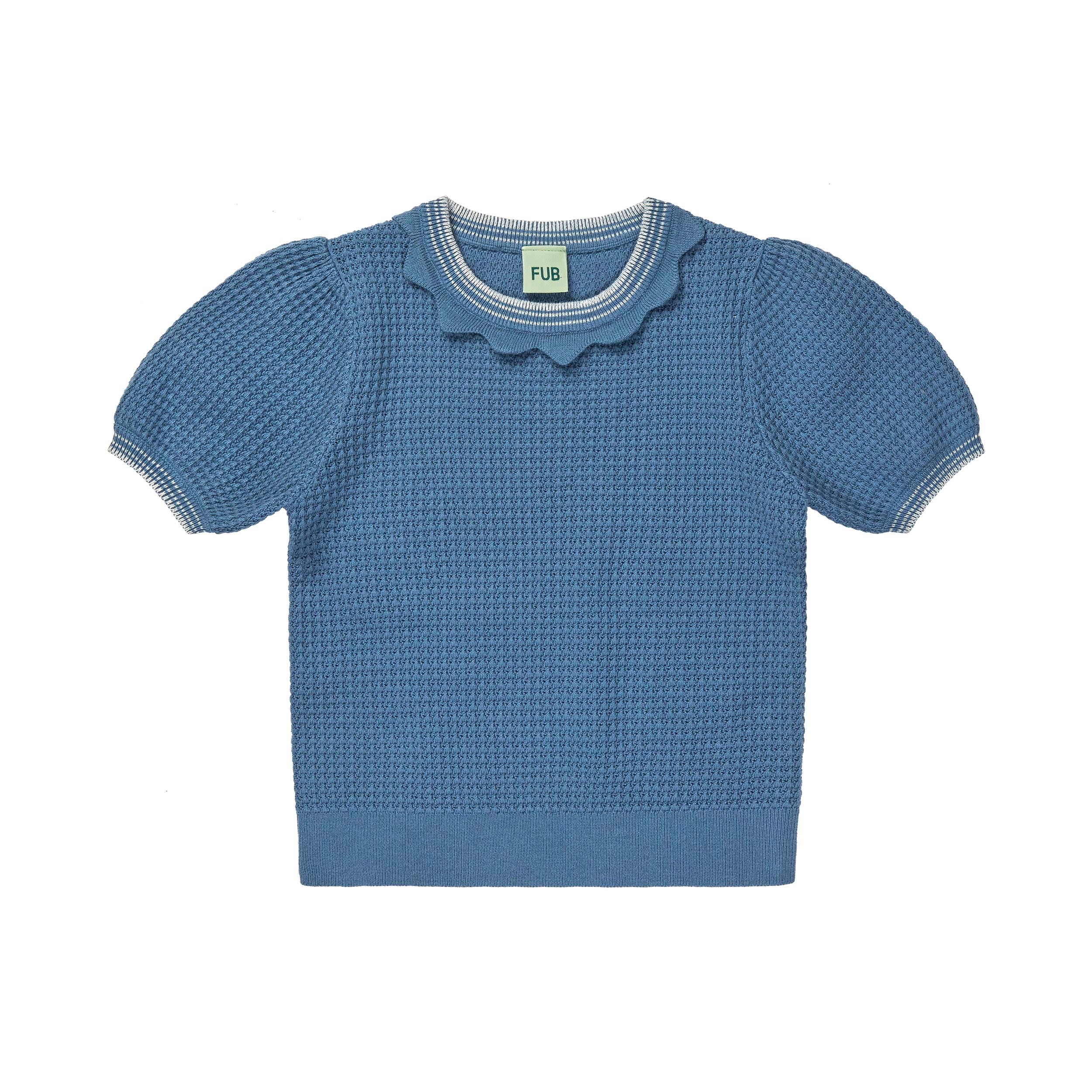 Girls Blue Knit Cotton T-Shirt