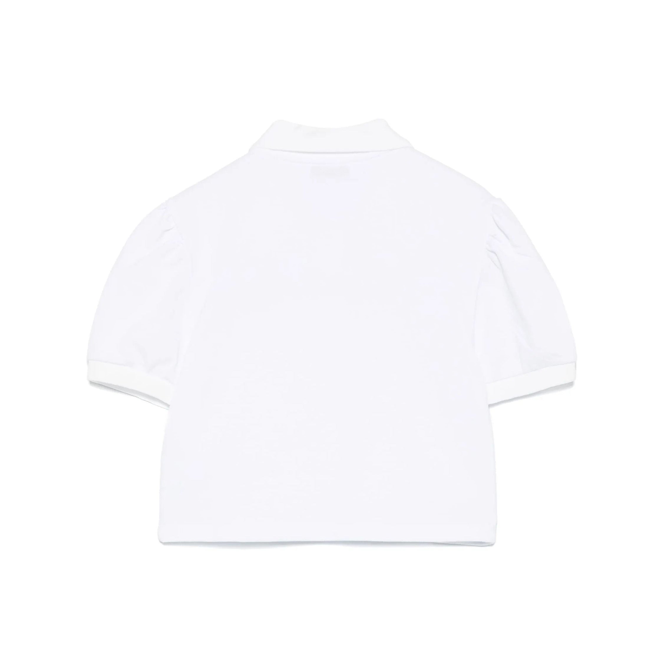 Girls White Cotton Polo Shirt