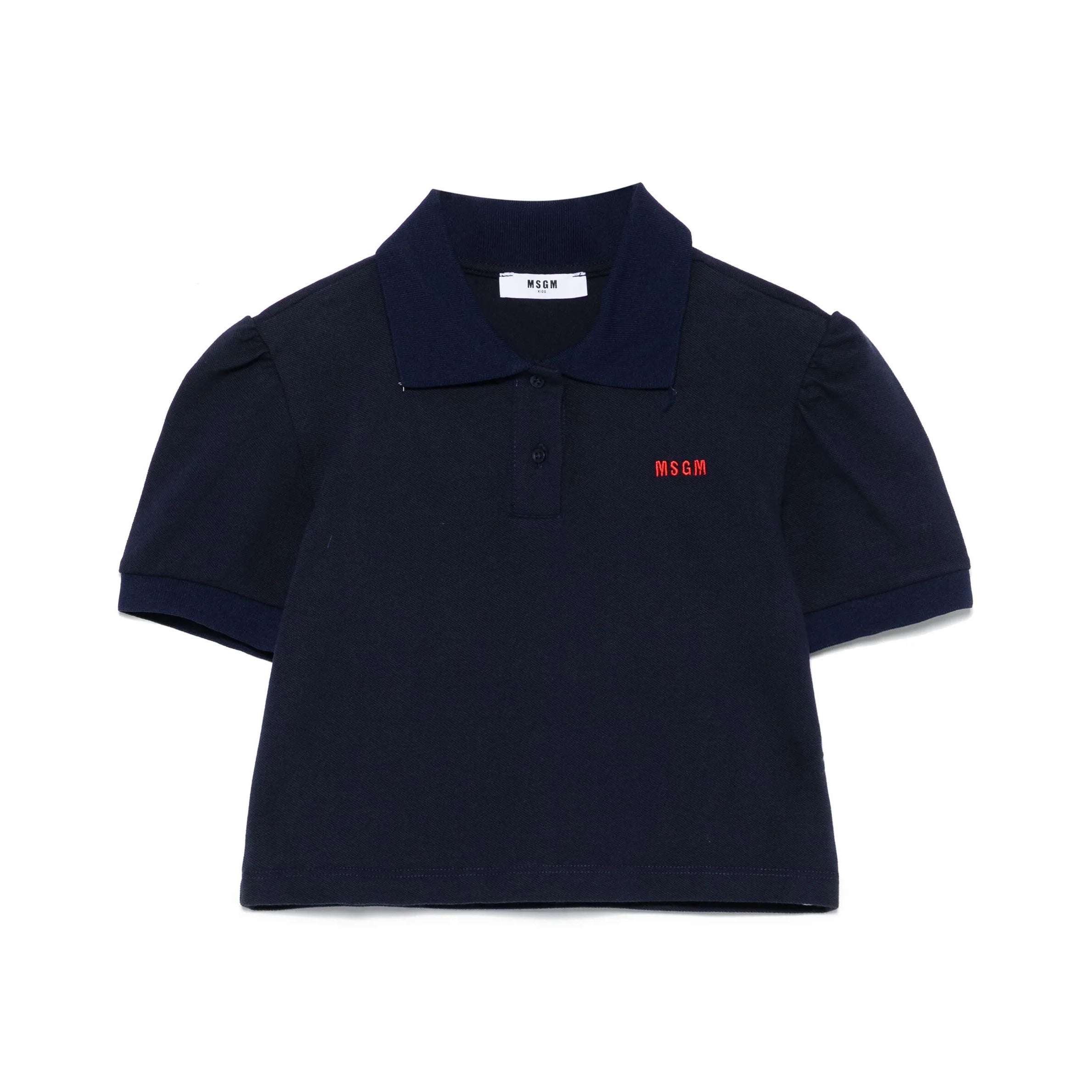 Girls Navy Cotton Polo Shirt
