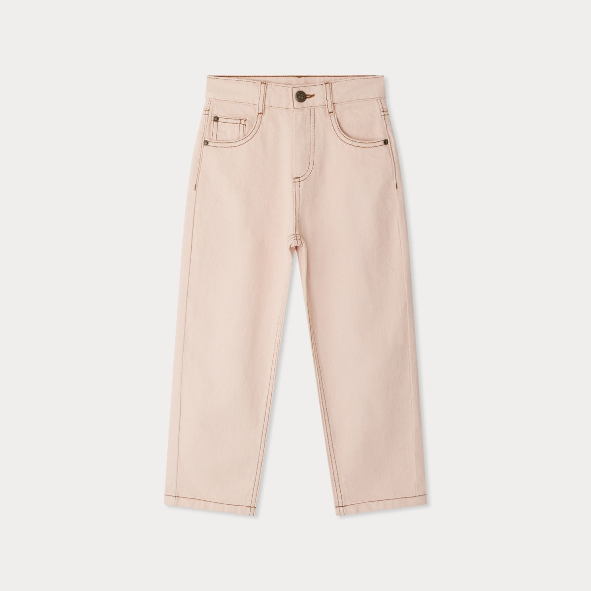 Girls Light Pink Cotton Trousers