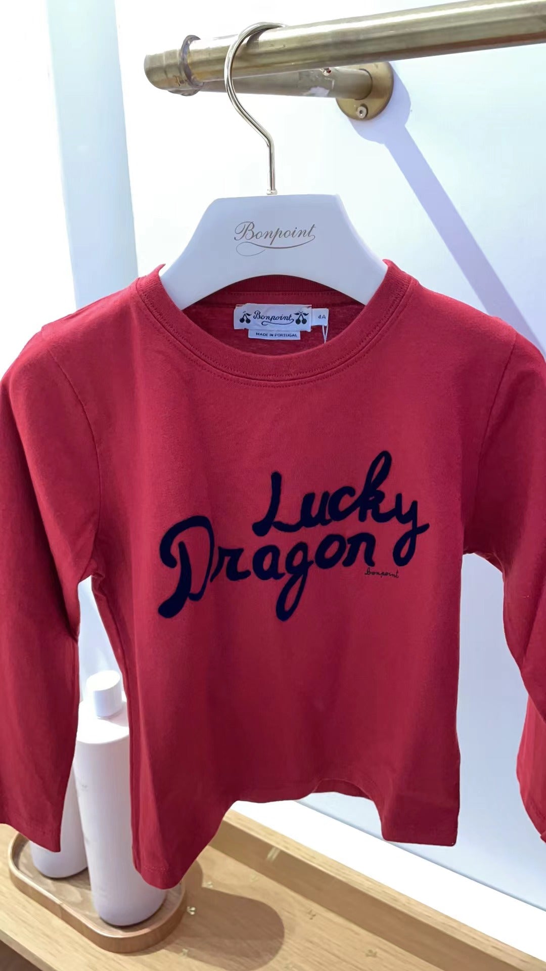 Girls Red Logo Cotton T-Shirt