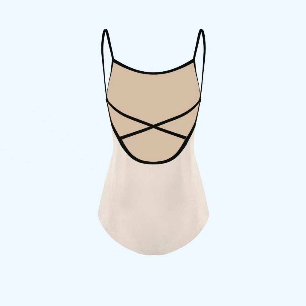 Justaucorps de ballet "Daniela/V-Buttermilk/V-Black" pour petites filles Milk
