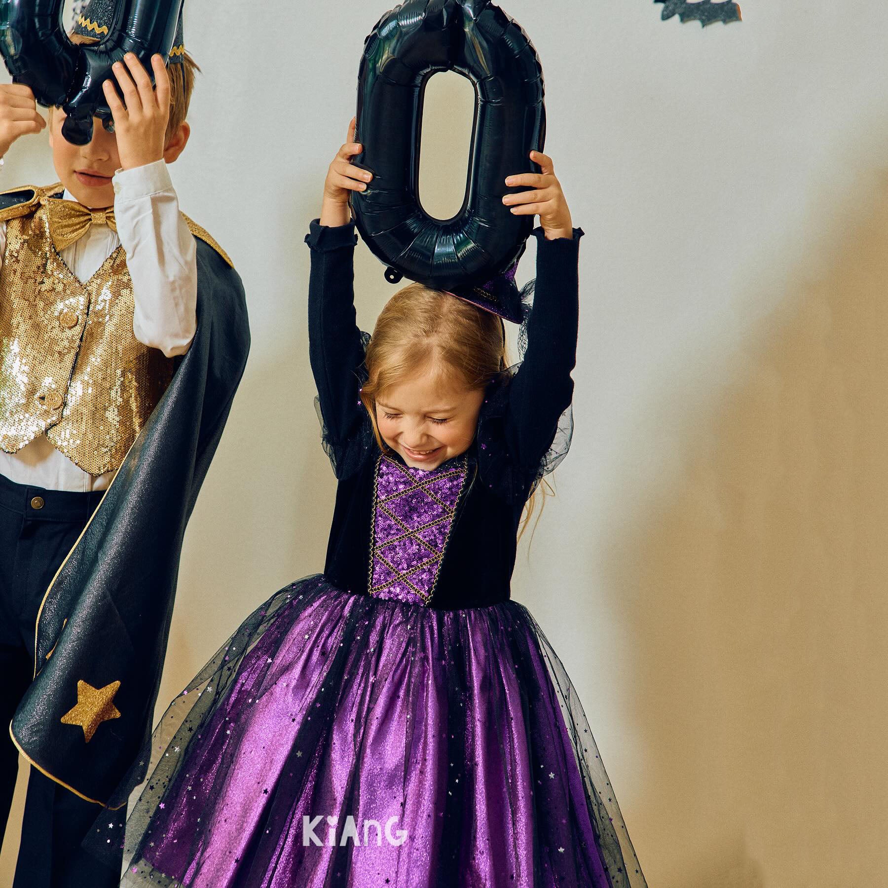 Girls Purple Blair Witch Puff Dress