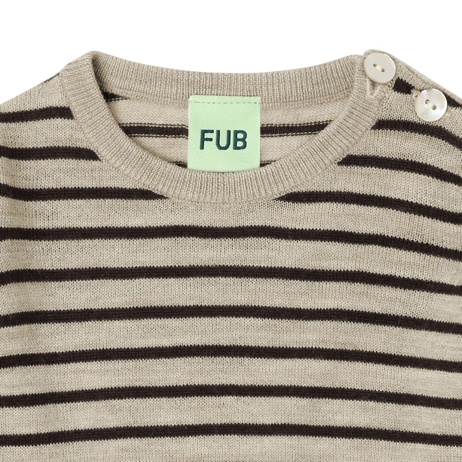 Baby Boys & Girls Beige Stripes Wool Babysuit