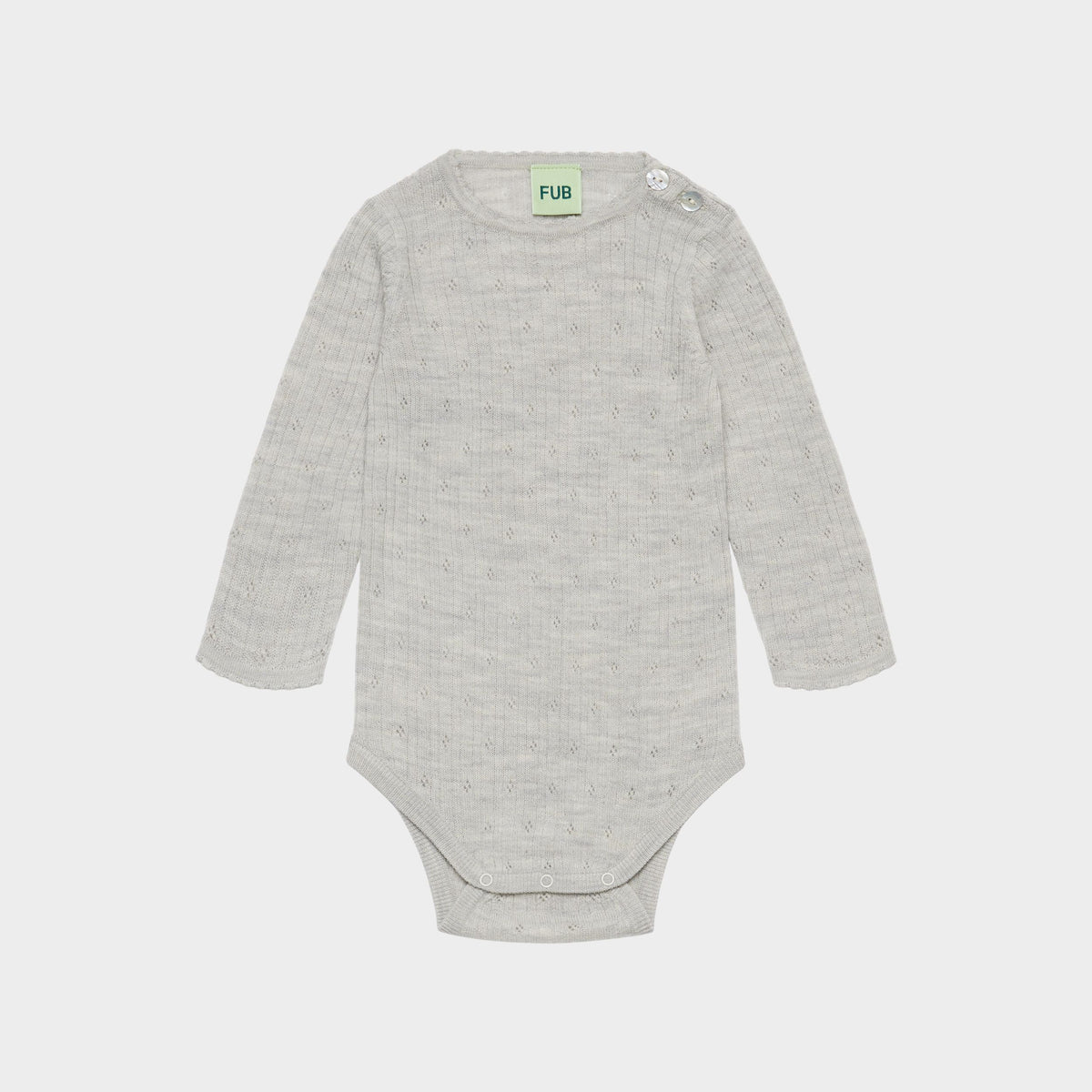 Baby Boys & Girls Light Grey Wool Babysuit