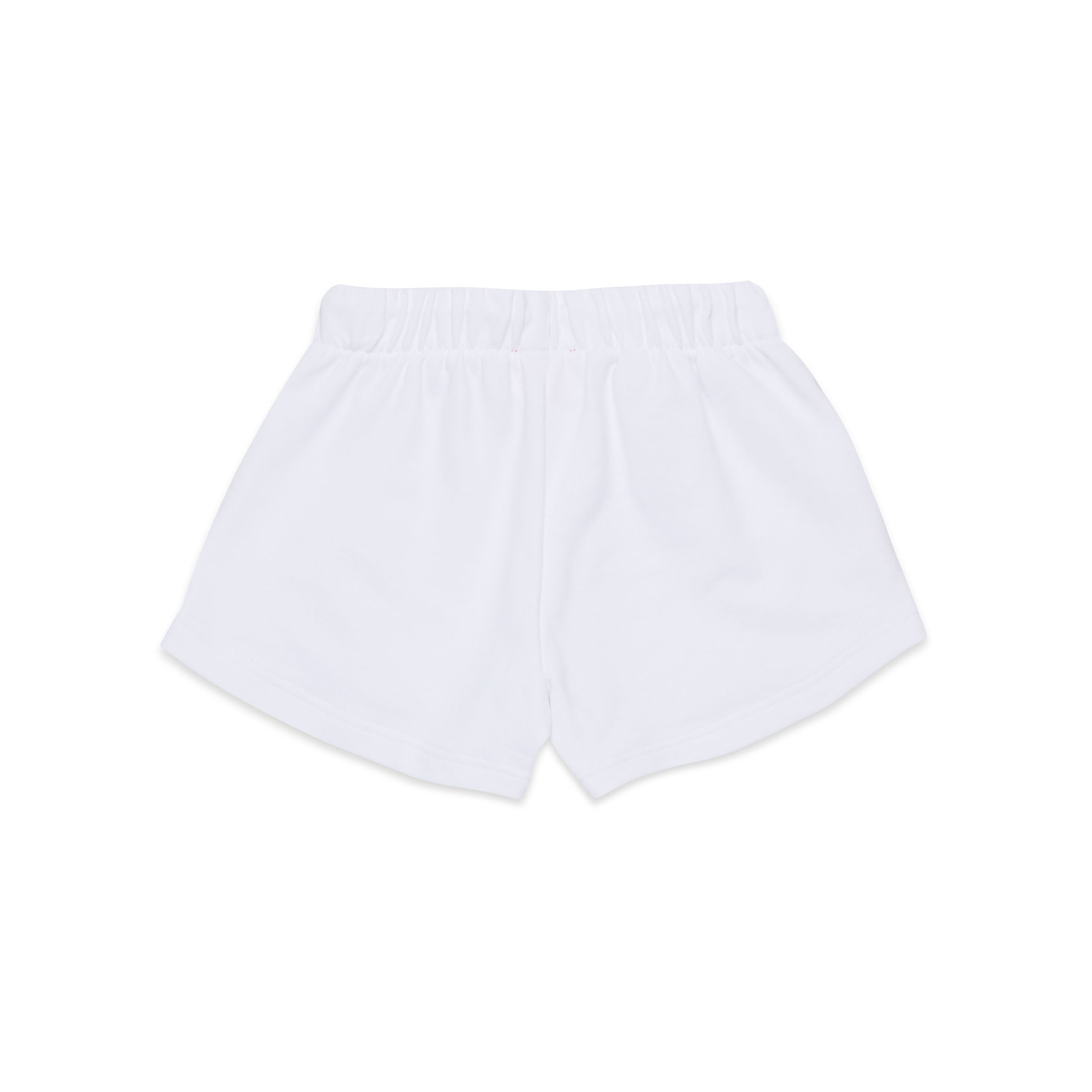 Girls White Cotton Shorts