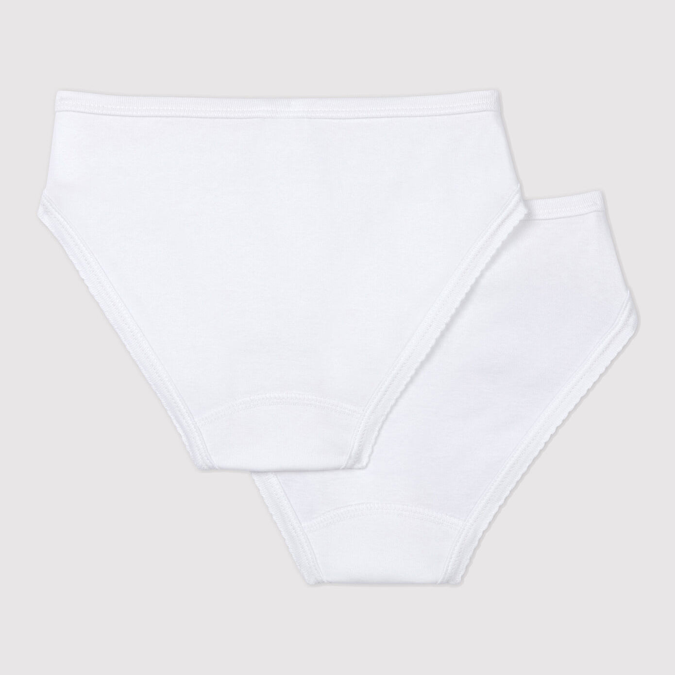 Girls White Cotton Underwear Set(2 Pack)