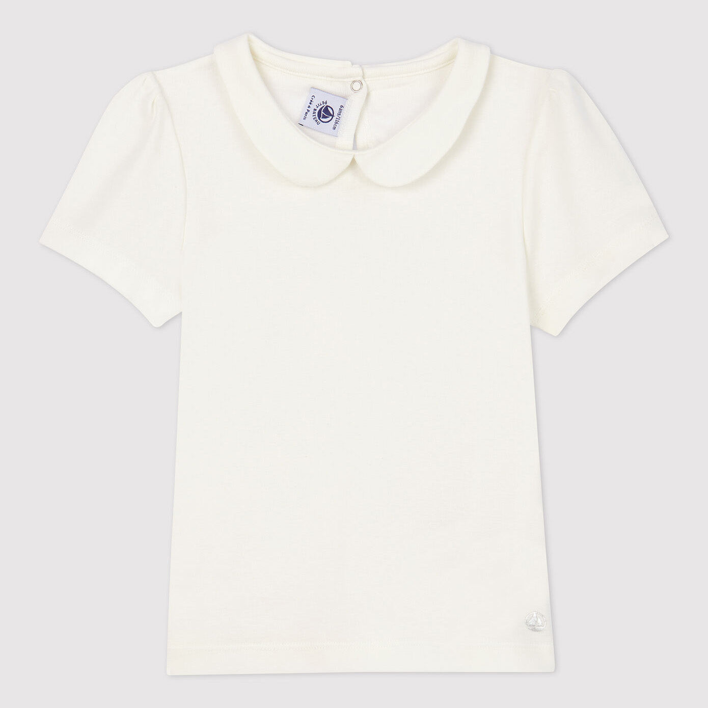 Girls White Cotton T-Shirt