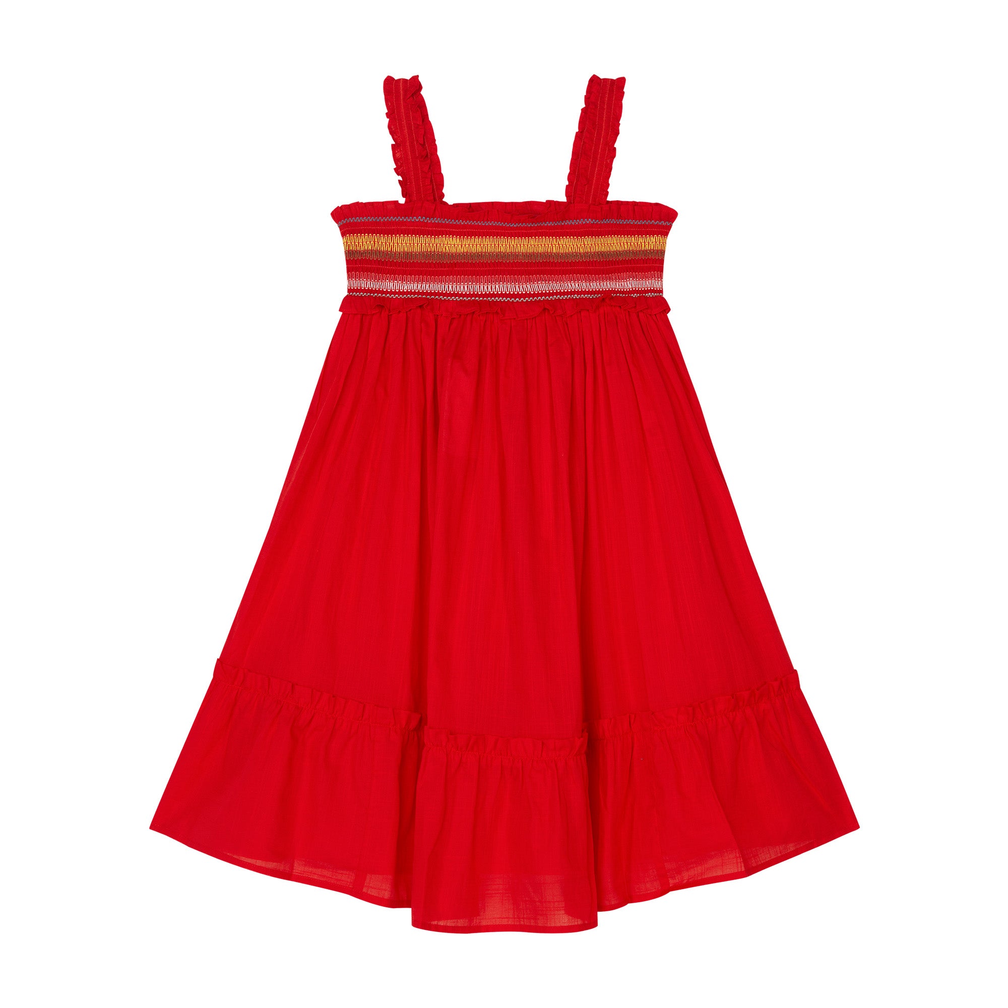 Girls Red Cotton Dress