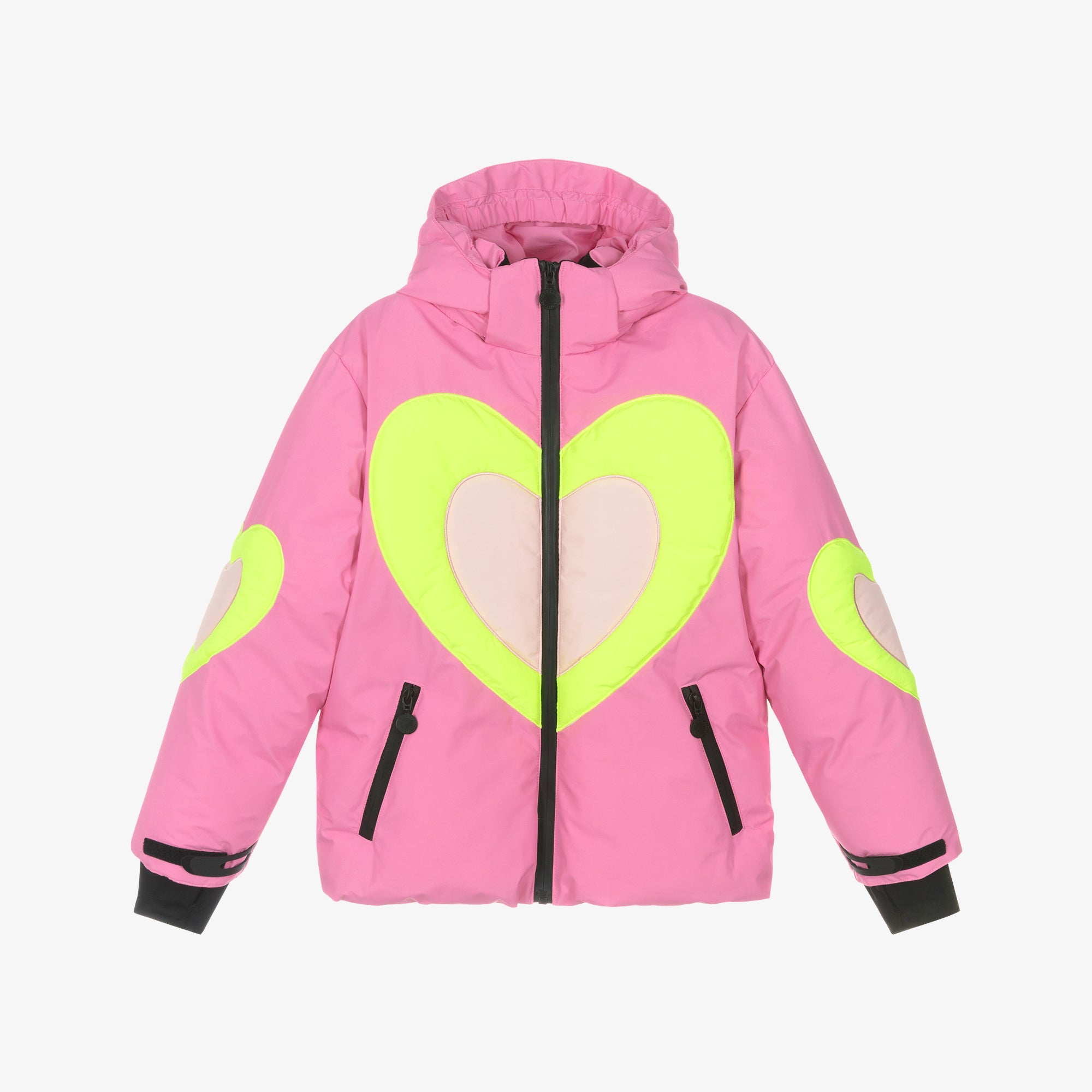 Girls Pink Heart Ski Set